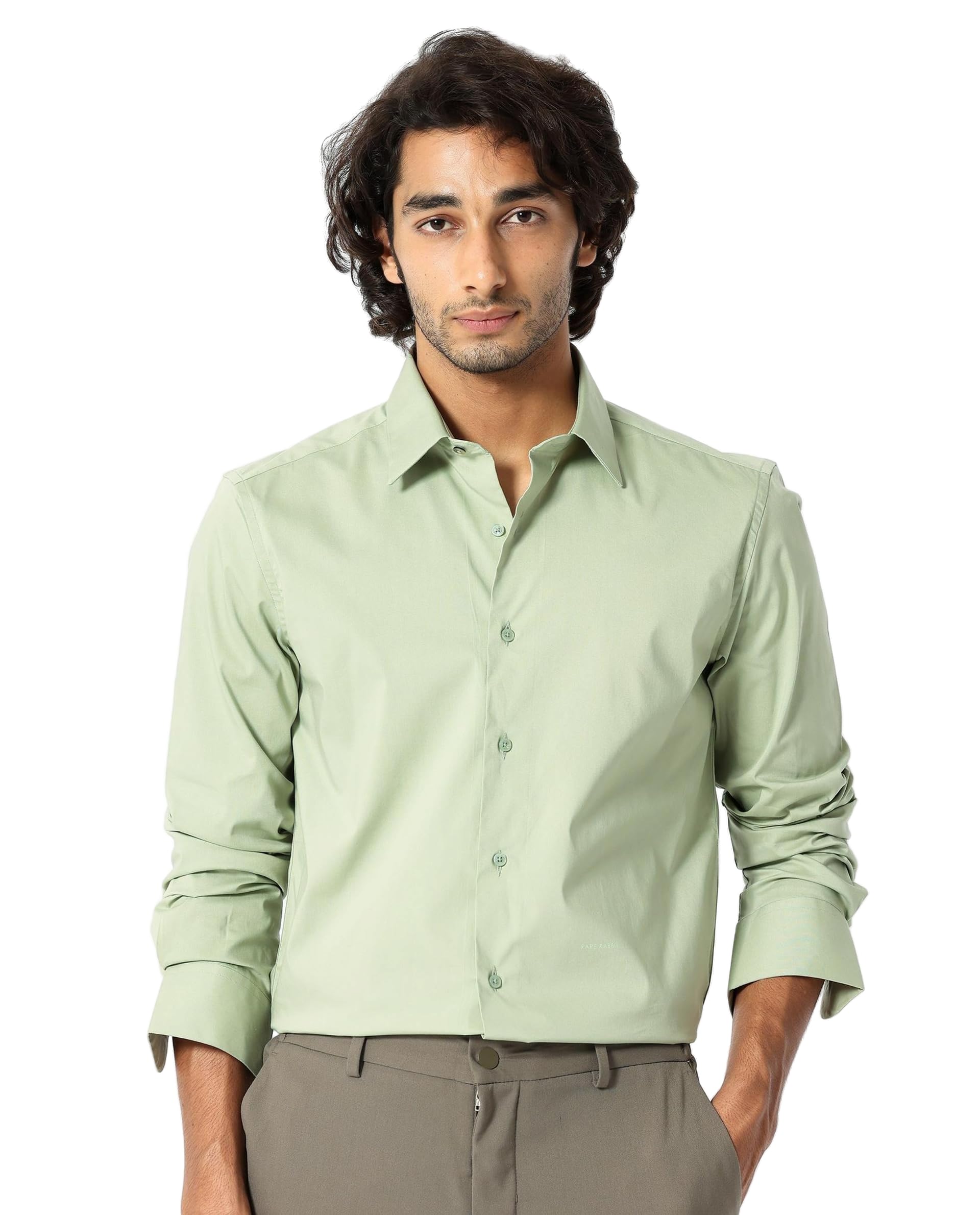 rare rabbit Men Regular Fit Solid Pastel Green Cotton Long Sleeve Shirt-picture-33