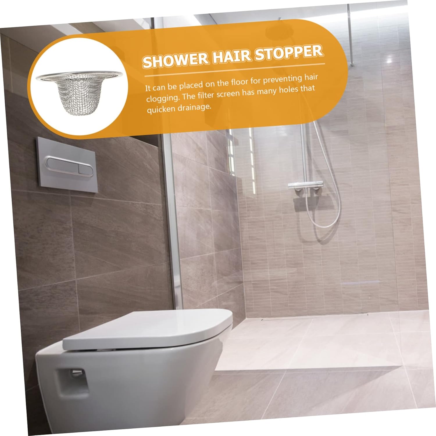 Lurrose 20pcs Stainless Steel Tub Drain Hair Catcher Bathtub Drain Cover Filter Shower Hair Stopper Resistant Easy to Clean Install for Bathroom Use