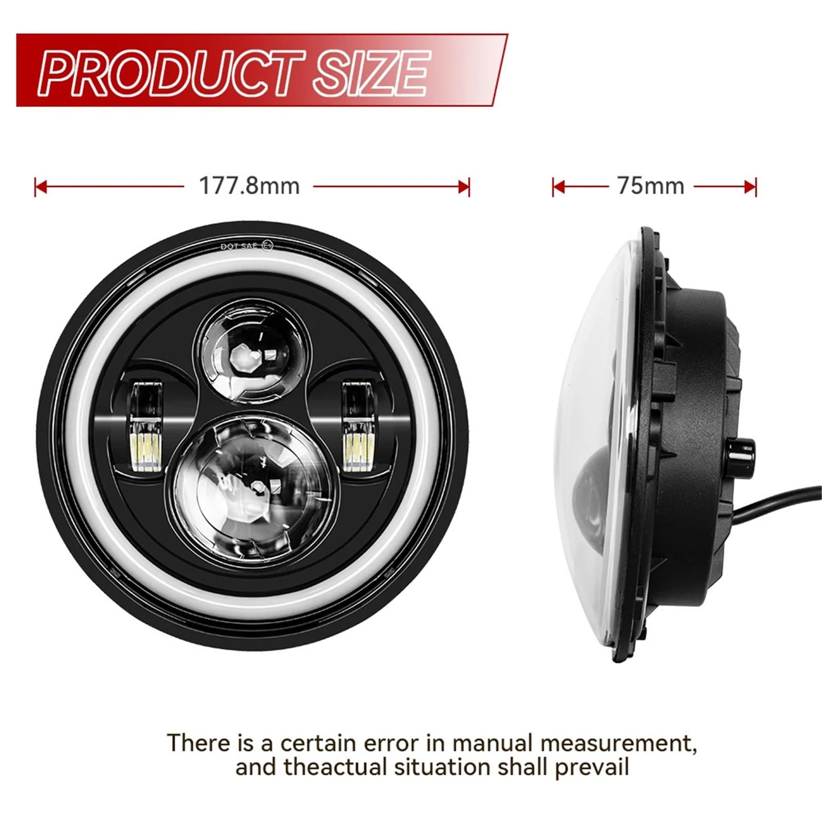 Bombilla Coche Para Wrangler Para Hummer Faro LED Bombilla LED | Accesorios redondos para coche JK TJ H1 H2 2 uds.