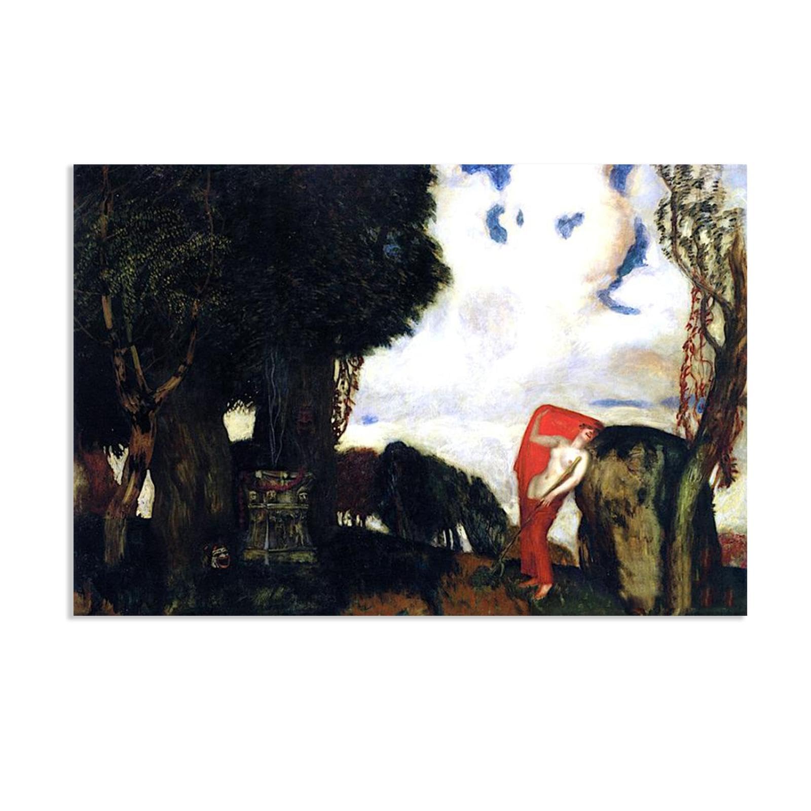 Hau3sh3a Franz von Stuck Wall Art Print Iphigenia Franz Stuck Painting Reproduction Artwork Abstract Classic Wall Decor for Living Room Bathroom Office 60x40cm(24x16in) poster