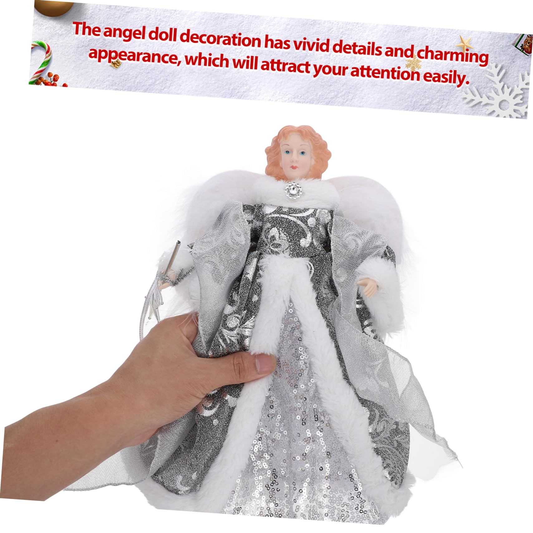 Ciieeo Engel für Weihnachtsbaum Weihnachtsskulptur Engelsfigur Engelsdeko für Baumspitze Kleine Heimdekoration Tischdeko Weihnachtsstatue für Kamin