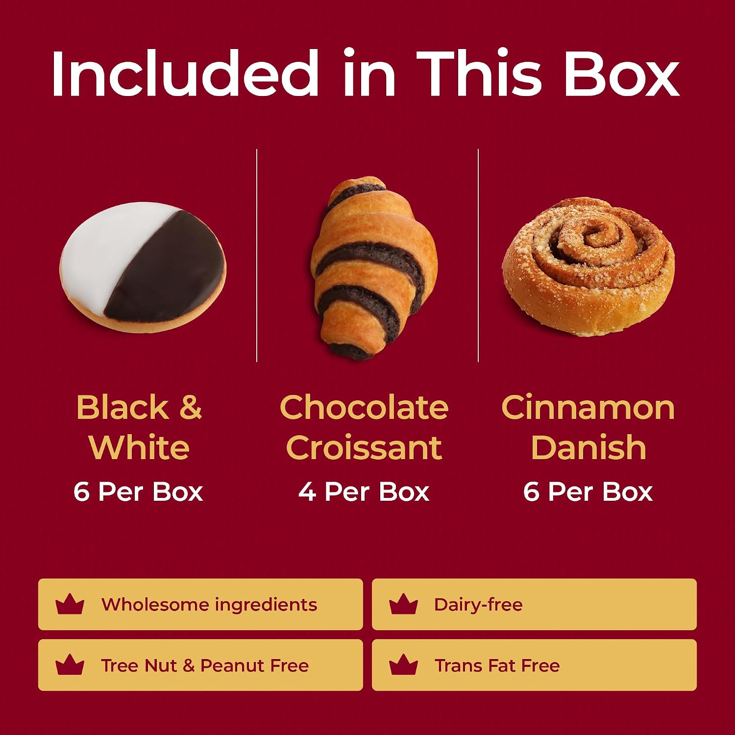 Assorted Gift Box - Danish, Cookie, & Croissant | Nut & Dairy Free Baked Goods | Gourmet Food Gifts | OU Kosher Certified | Bakery & Dessert Gifts | 16-Pack | Reisman's Bakery
