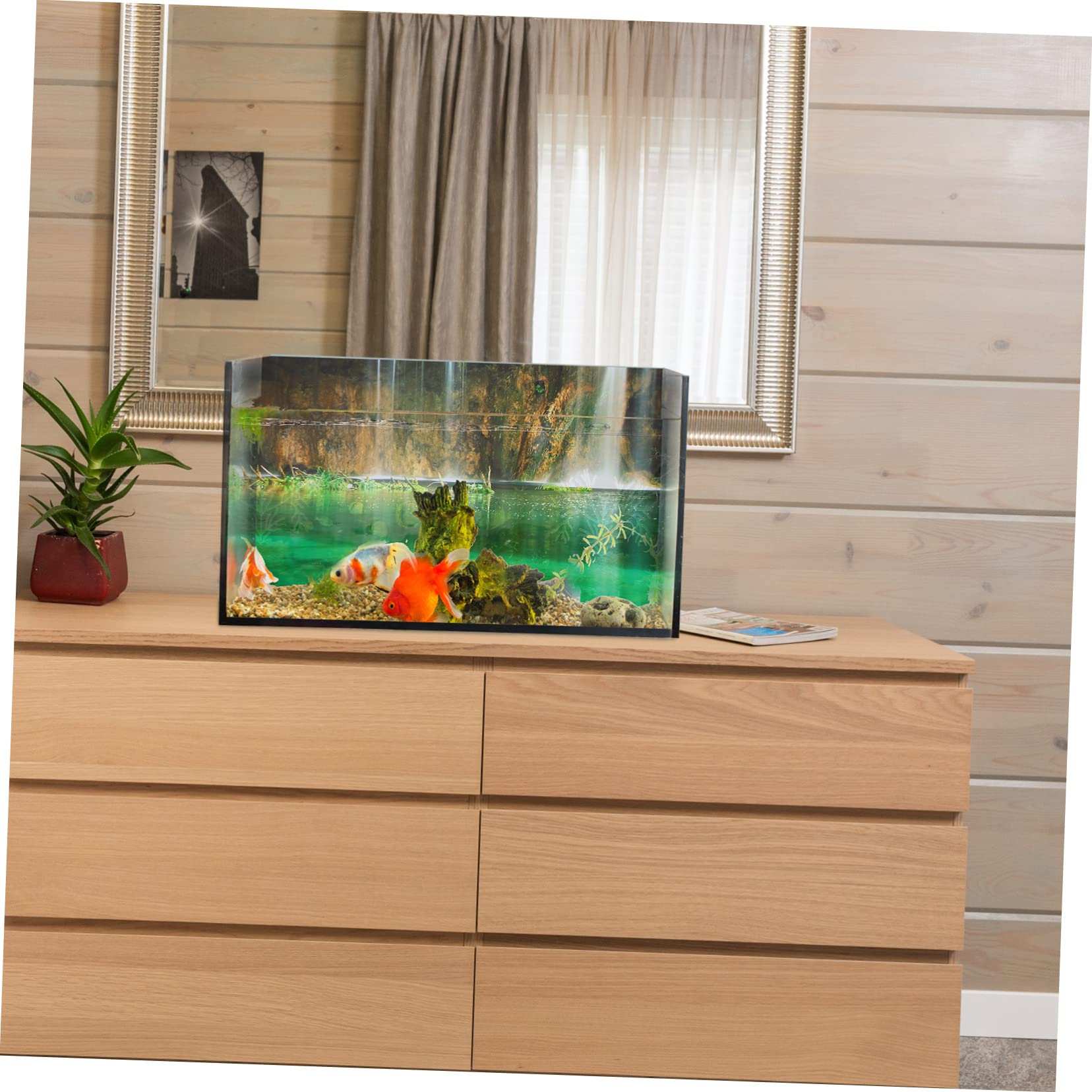 BESPORTBLE 4pièces Fish Tank Decal Adhésif Décoration De Fond Aquatique pour Aquarium Autocollant Relief avec Motif sous-Marin Unique Facile à Installer