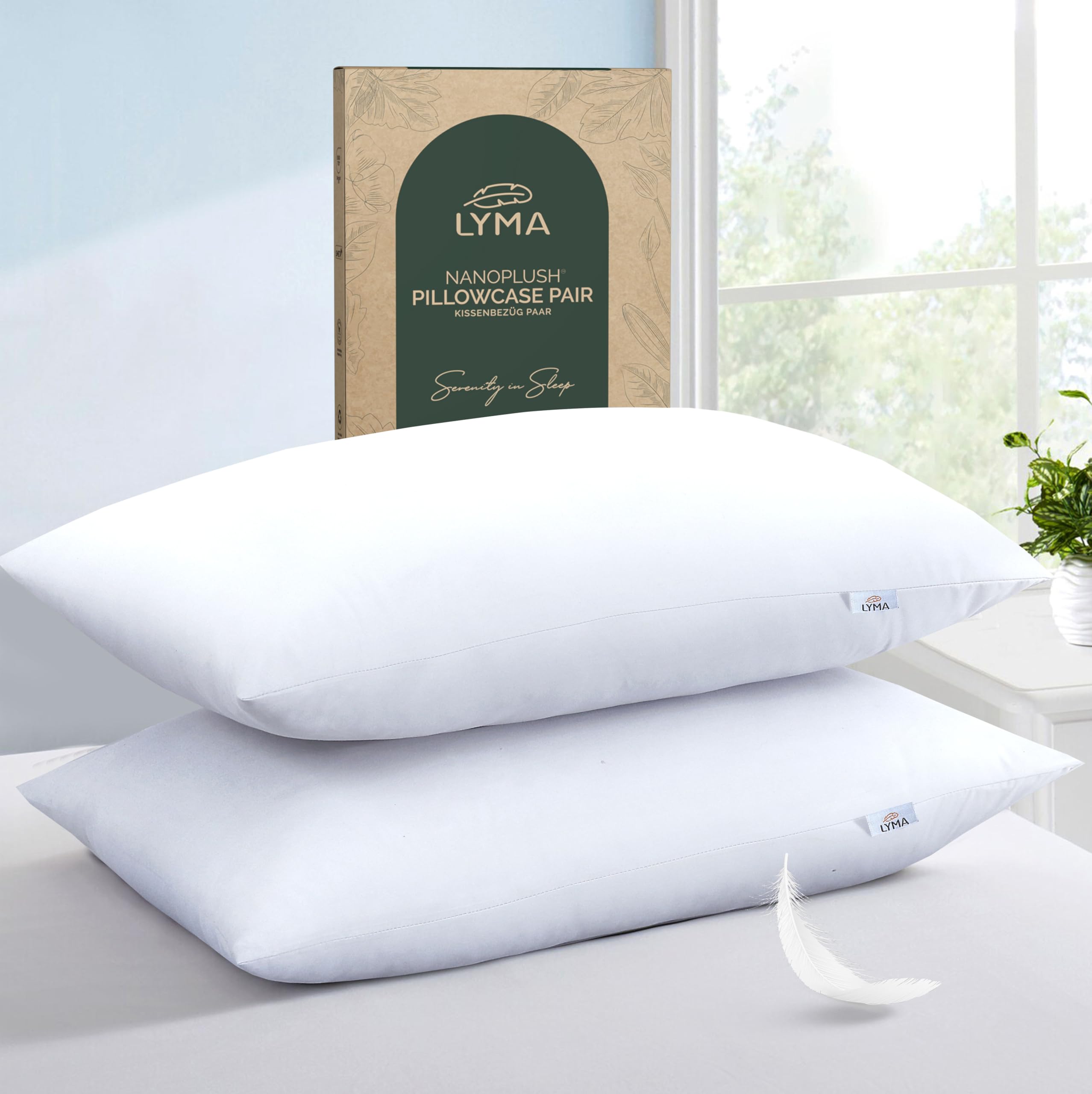 LYMA Pillow Cases Pack of 2 & 4,Ultra Soft Breathable Housewife & Oxford Cover