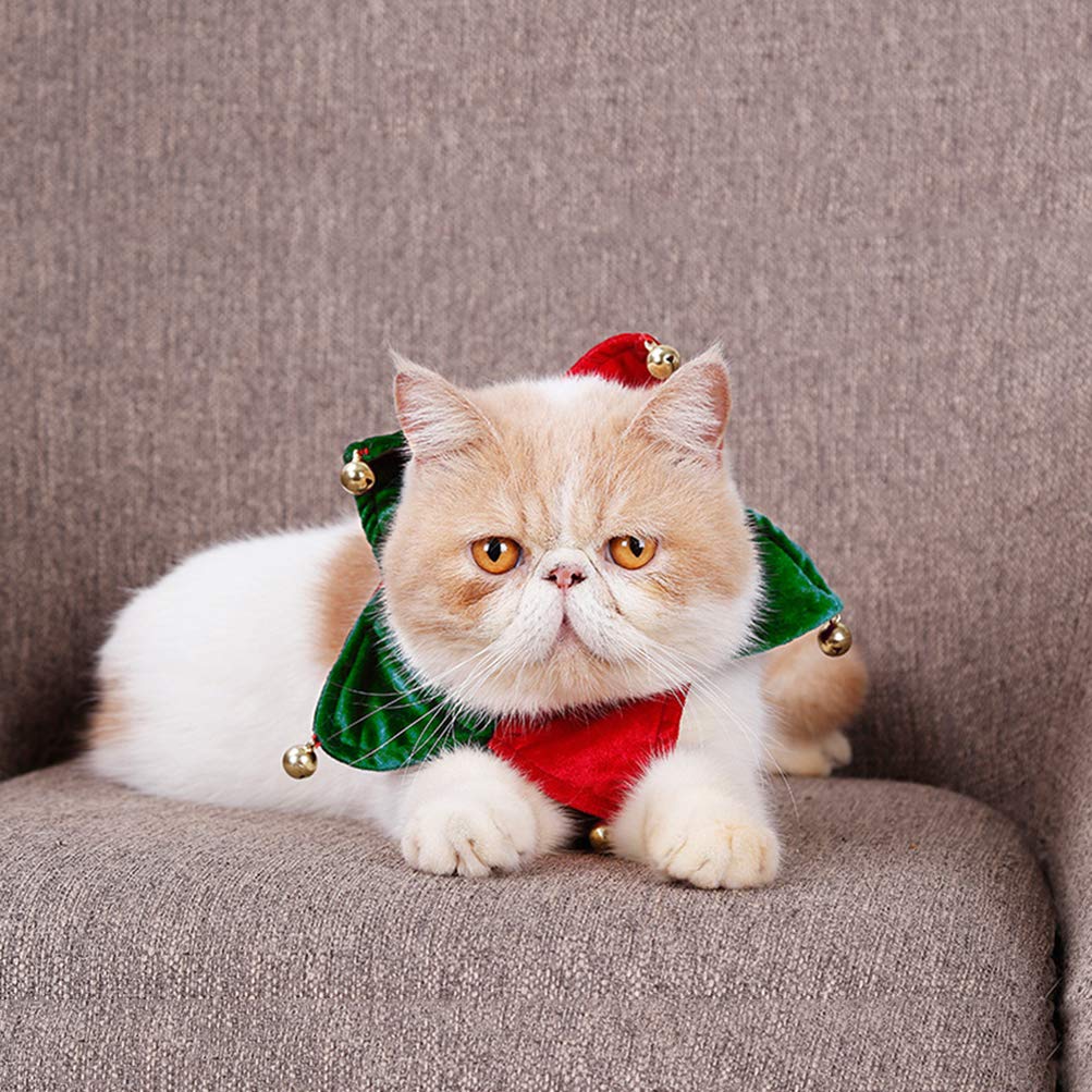 Weihnachts-Haustier-Halstuch, Hundehalstuch mit klingelnder Glocke, Kostümkragen, Warmer Halstuch, Weihnachtshalstuch for Haustier, Katze, Welpe, kleine Hunde / 891 (Size : L)