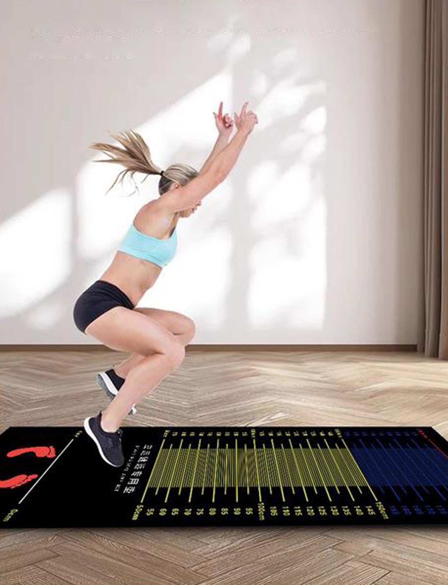 Jump Rope Mat Thick Long Jump Test Mat, Colorful Carpeted Jump Rope Mat for Stretching Exercises, Non Slip Standing Long Jump Exercise Mats