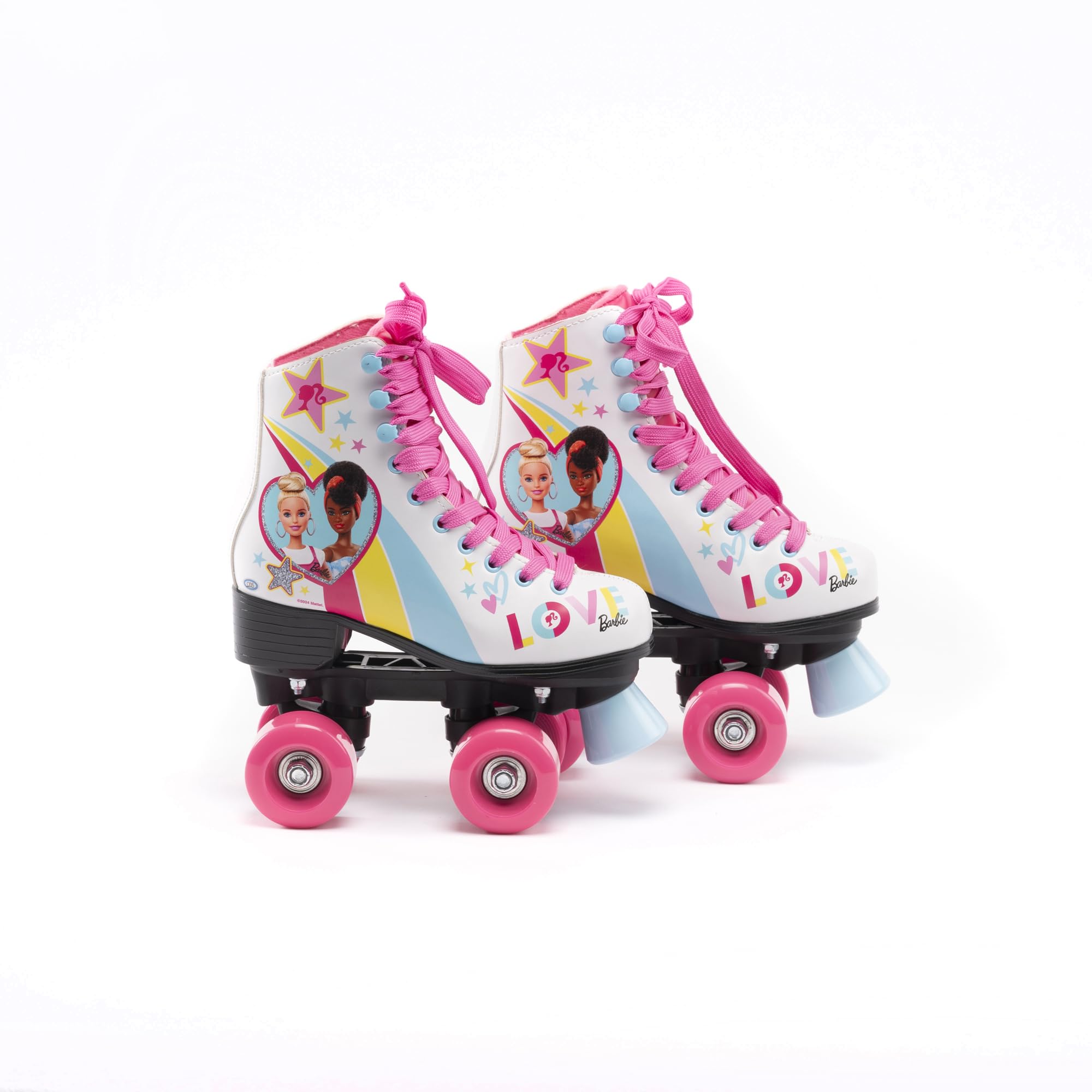 Barbie Pattini a Rotelle Bambina 4 Ruote con Freno Posteriore Stivaletto Alto in Pelle Sintetica