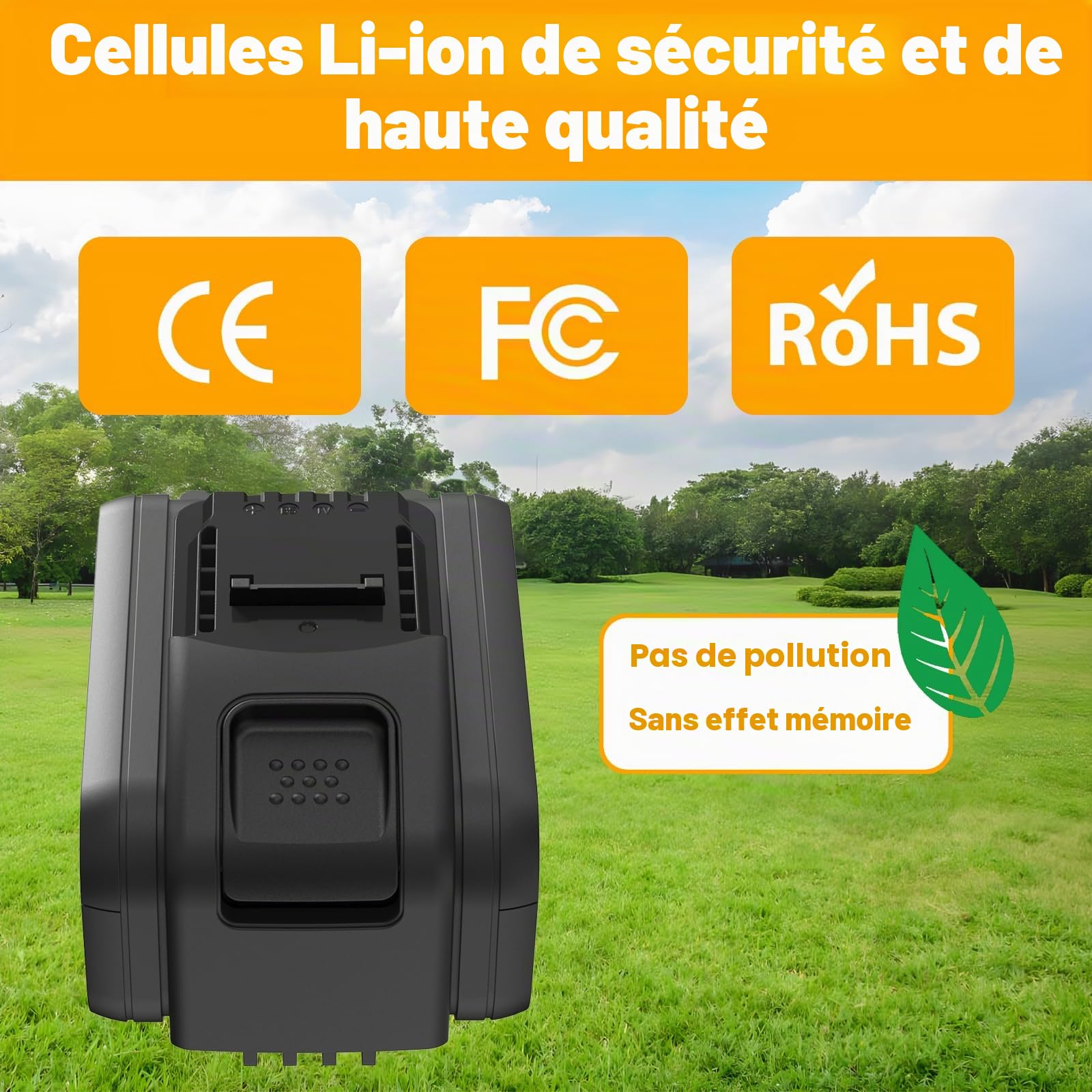 Batterie Li-ion de rechange 20 V 4000 mAh compatible avec Worx WA3551.1 WX678 WG549, compatible avec tous les appareils Worx 20 V Powershare