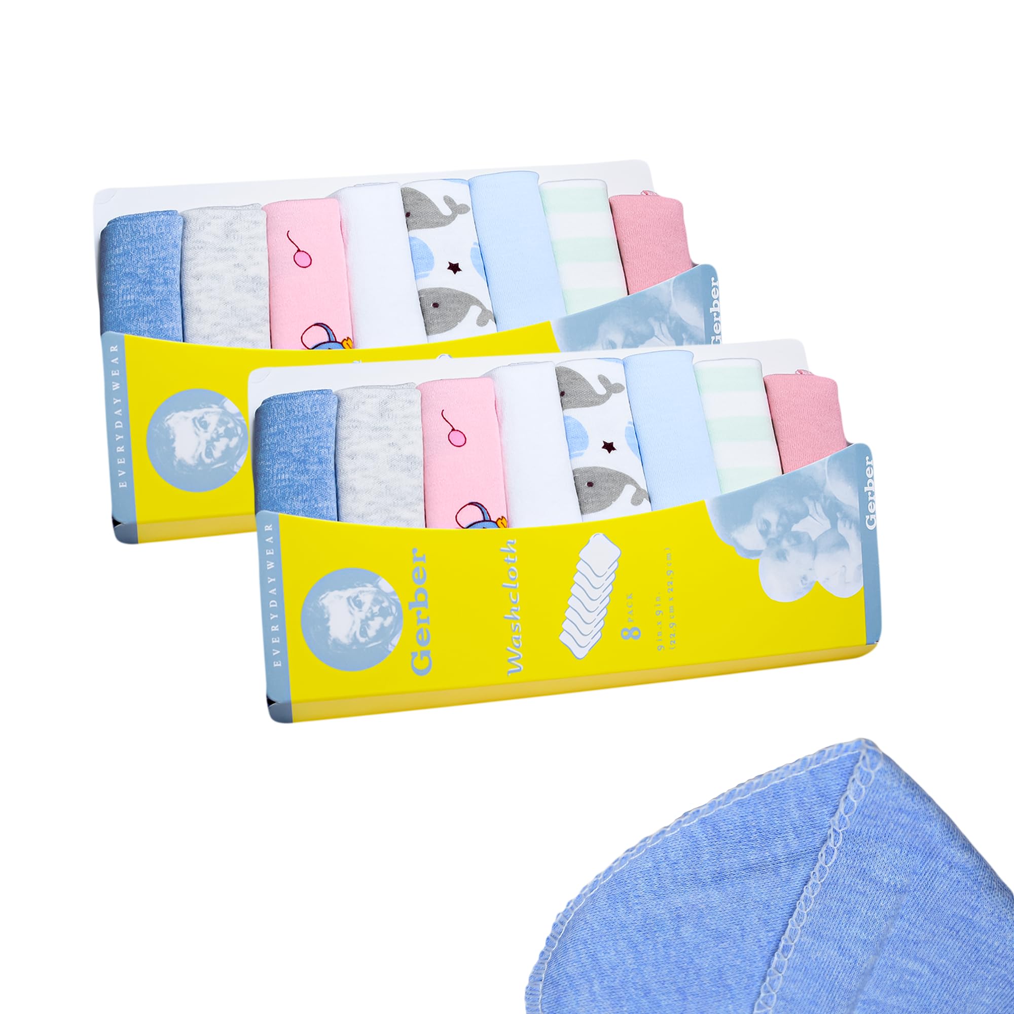 THE LITTLE LOOKERS 8-Piece Hosiery Soft Cotton Newborn Face Towels/Napkins for New Born Babies/Infants (Pack of 2)