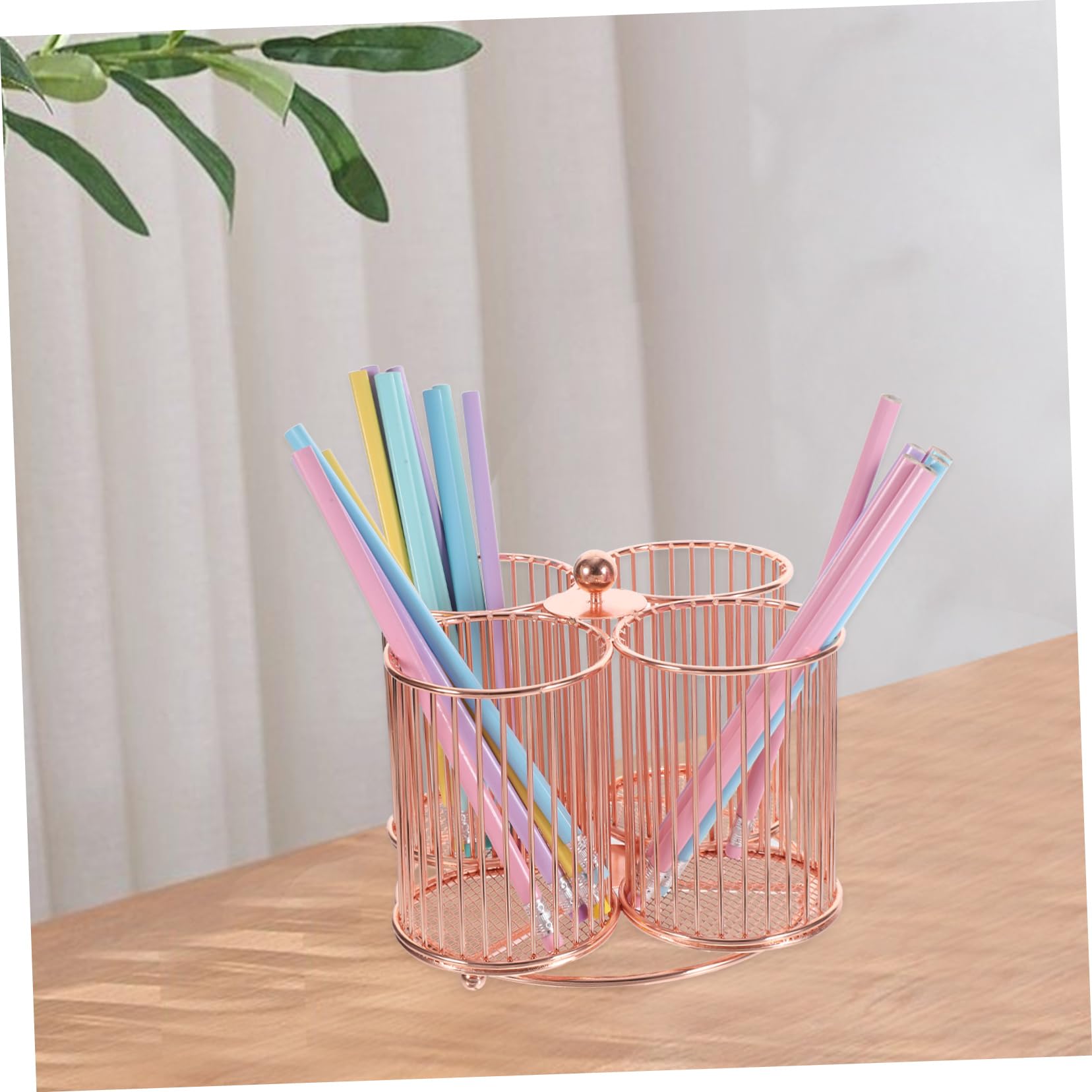 Portapenne Rotante in Metallo Organizer Per Cancelleria e Cosmetici Portapenne Da Scrivania Griglie Design Elegante Per Desktop