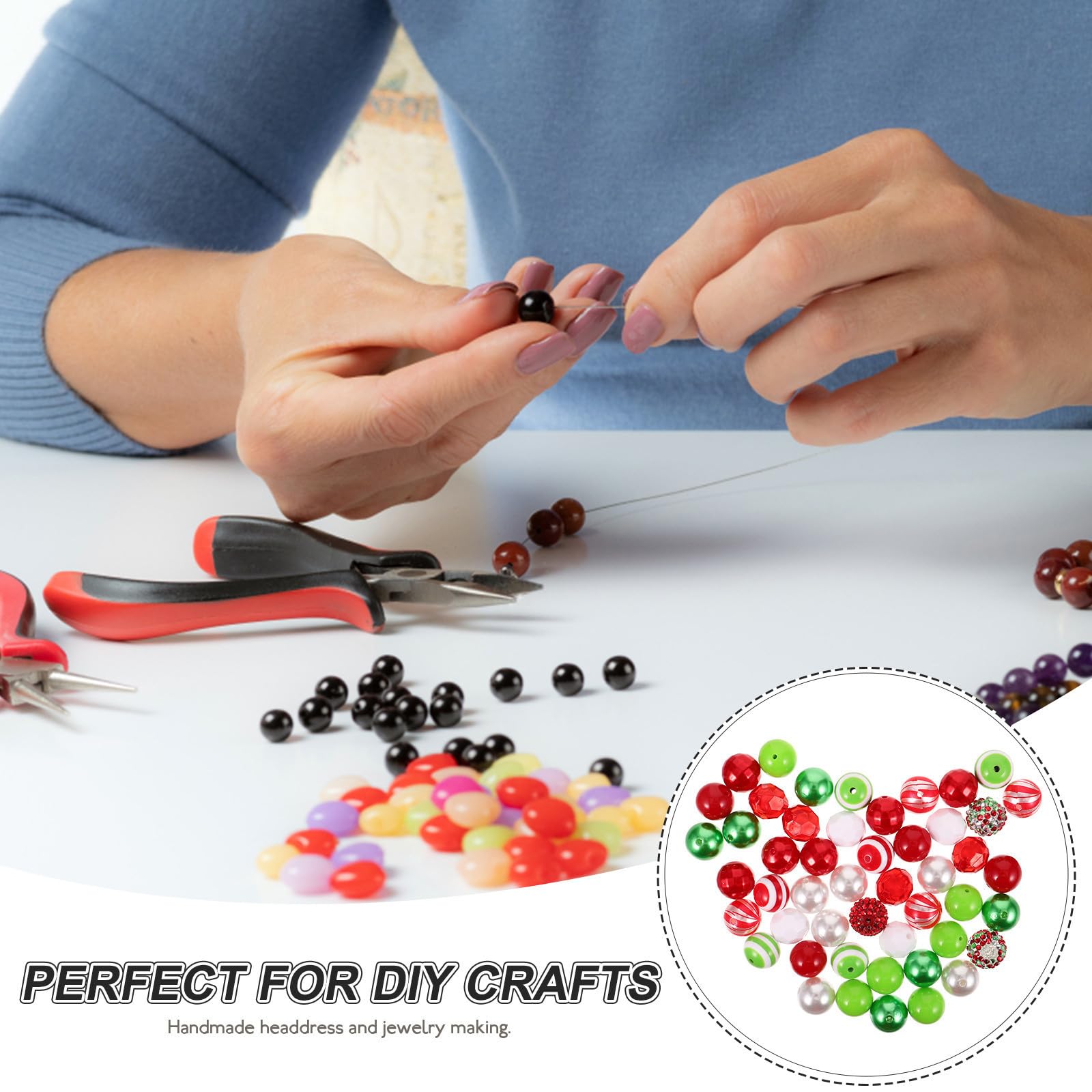 FRCOLOR 5 Paquetes Cuentas Redondas Acrílicas Mixtas para Joyería y