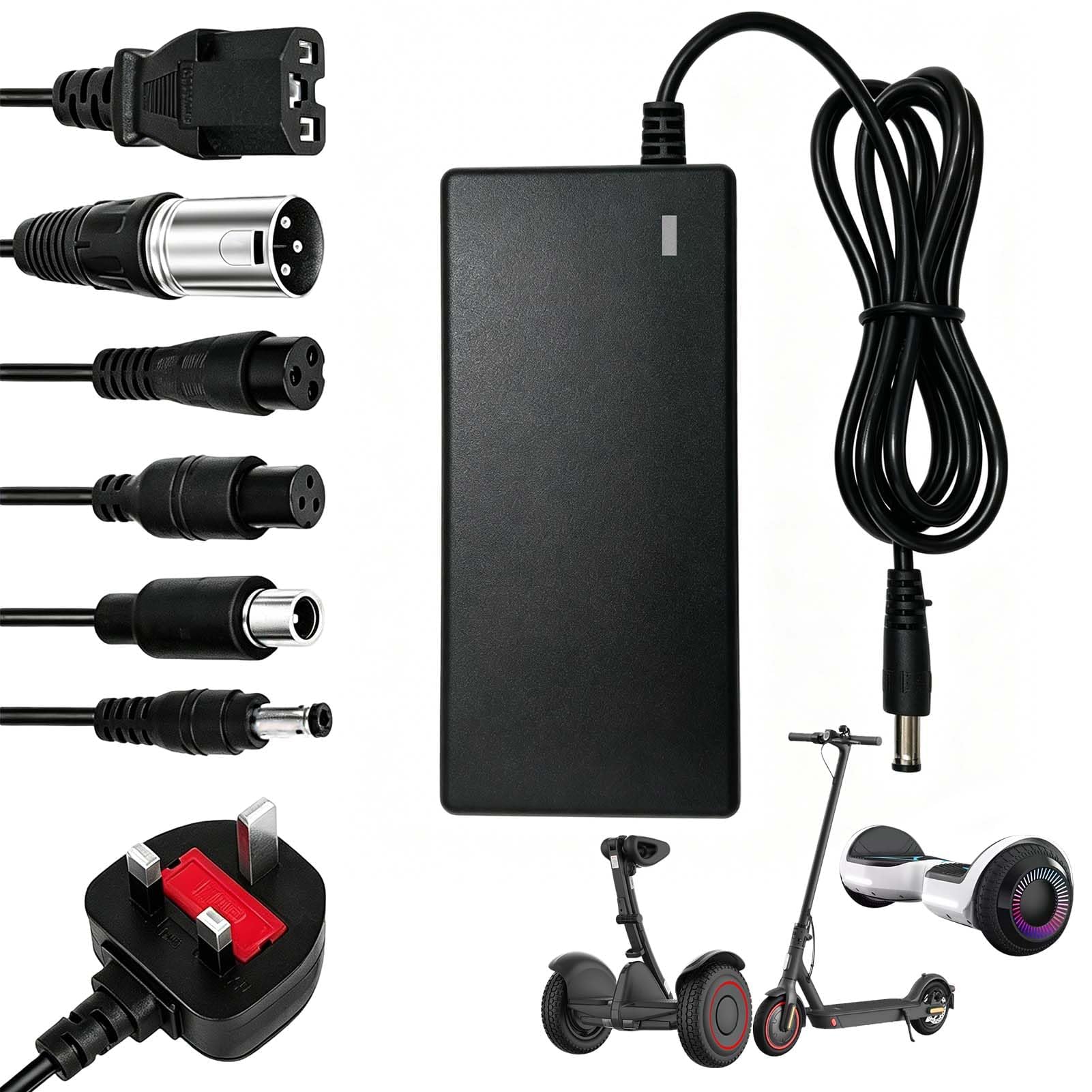 42V 2A Universal Electric Scooter Charger Mobility Scooter Charger with 6 for Mobility Scooter Hoverboard E Bike Drifting Board Unicycles for Adults Commuting Travel Home Daily Use