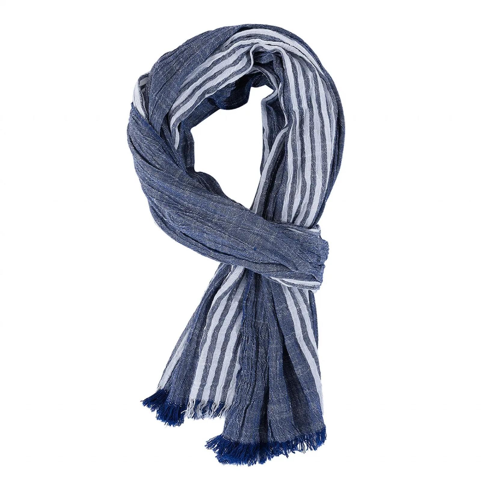 Schals Tücher Halstuch Scarf Designer Mode Männer Schal Gestreiften Baumwolle Leinen Männer Schals Herbst Winter Warme Männlichen Schal