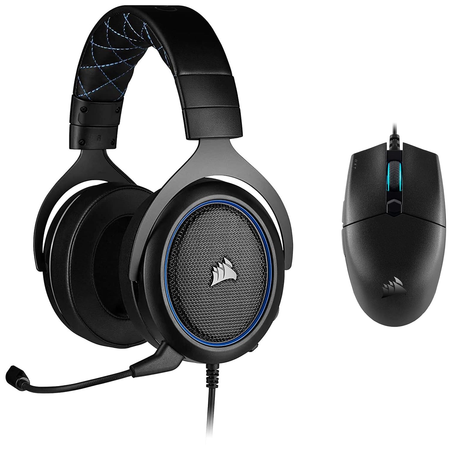 Amazon.in Buy Corsair Hs50 Pro Wired On Ear Headphones with Mic (Blue