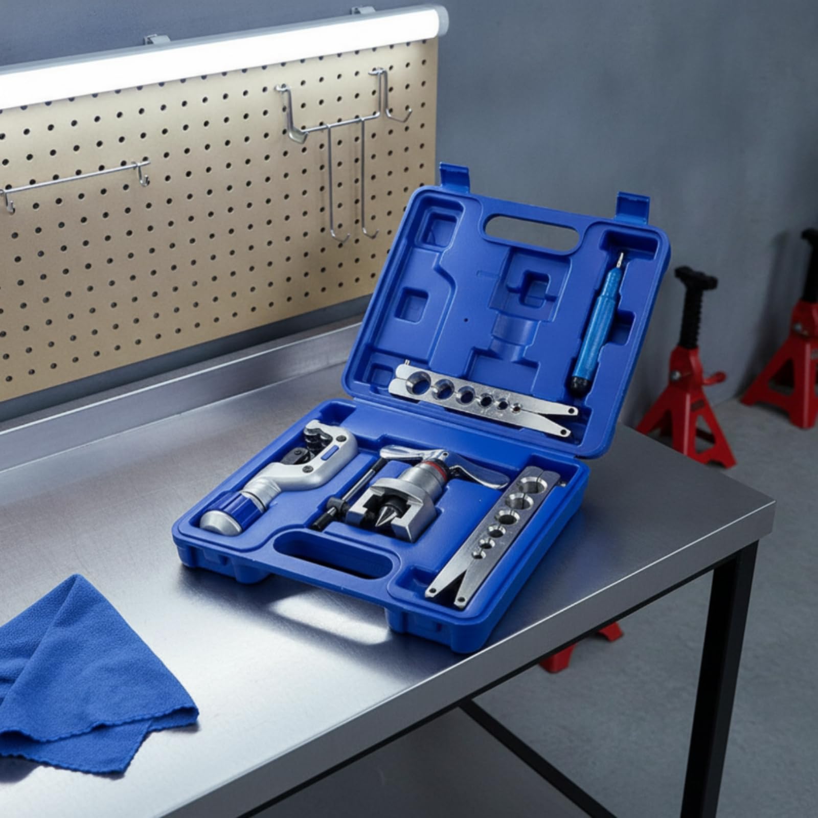 Rohrbördelgerät Rohrbördelwerkzeug Rohrweiter Werkzeugset Entgrater aus Legiertem Stahl für Langlebige Nutzung Und Präzise Formgebung für Sanitärinstallationen Heizungsbau Klimaservice