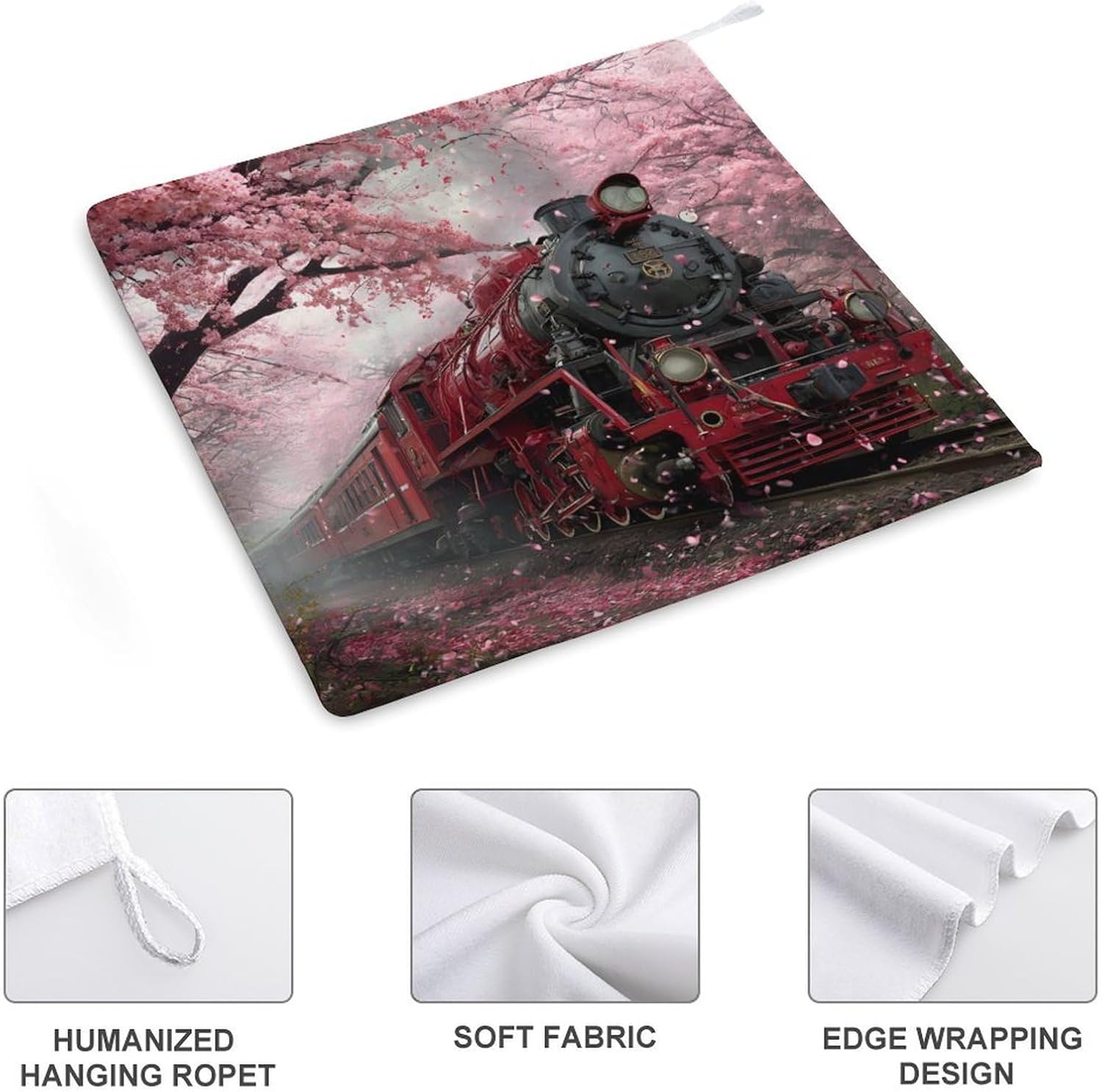 Train Microfiber Hand Towels for Bathroom Soft Absorbent Bath Kitchen Towel with Hanging Loop 4PCS