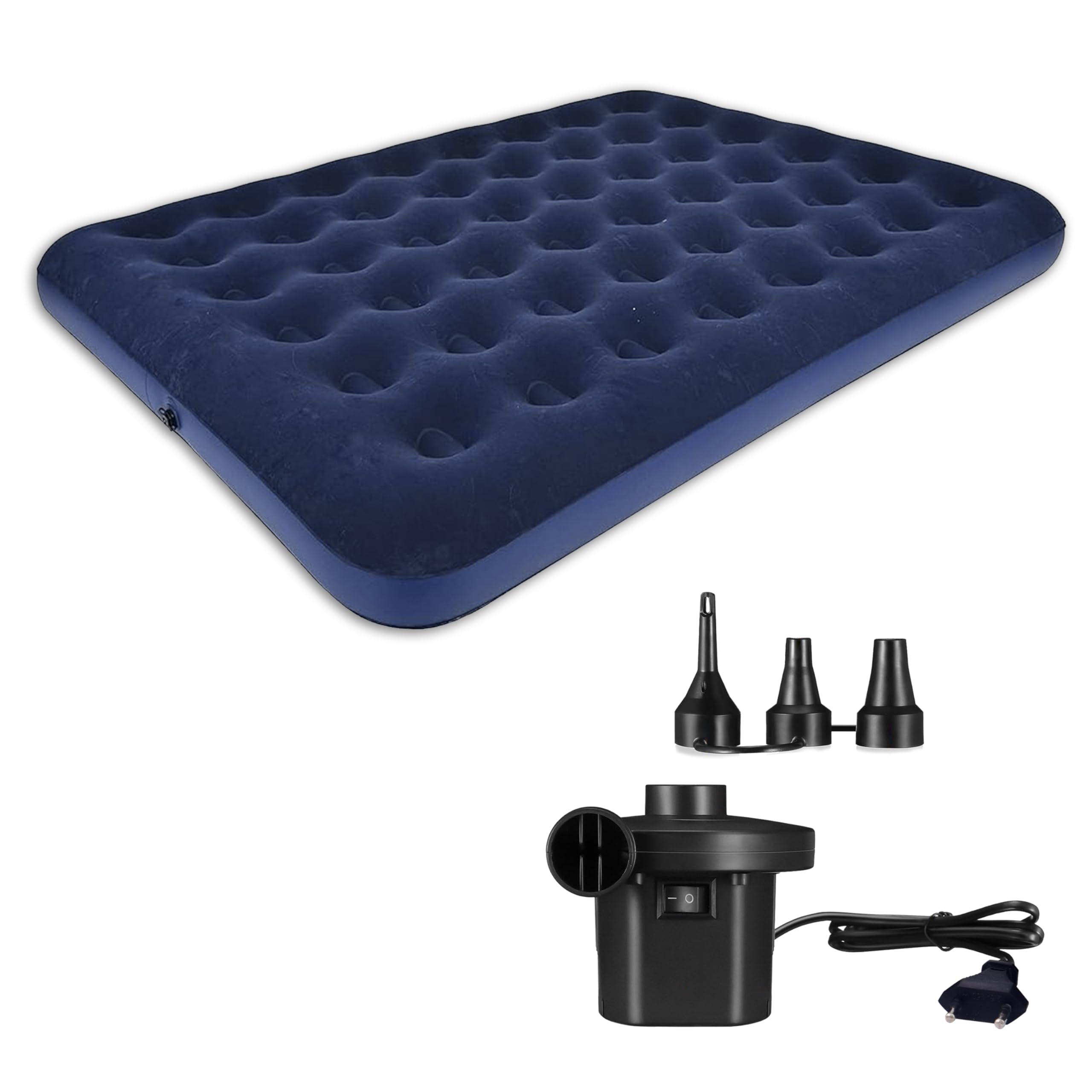 amazon basics 56 Holes King Size Air Bed with Air Pump | Quick Inflatable - Blow Up Mattress Air Bed Portable Waterproof Air Mattress for Hiking, Travel, Outdoor and Home-image-40