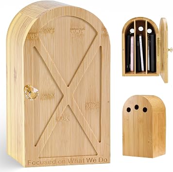 Bamboo Phone Box for Family Time, Cell Phone Jail with Charging Holes, 3 Sections Hold 6 Phones, Self-Discipline Box with Magnetic Lid for Phone Organization to Reclaim Family Focus