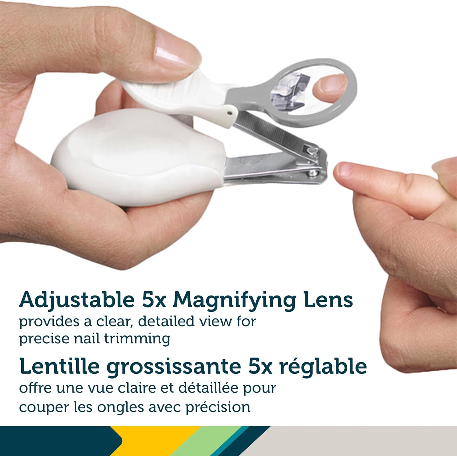 Safety 1st Clear View Baby Nail Clippers, Grey – 5X Magnifying Lens and Easy-Grip Handle, Compact for Diaper Bag Essentials - Image 3