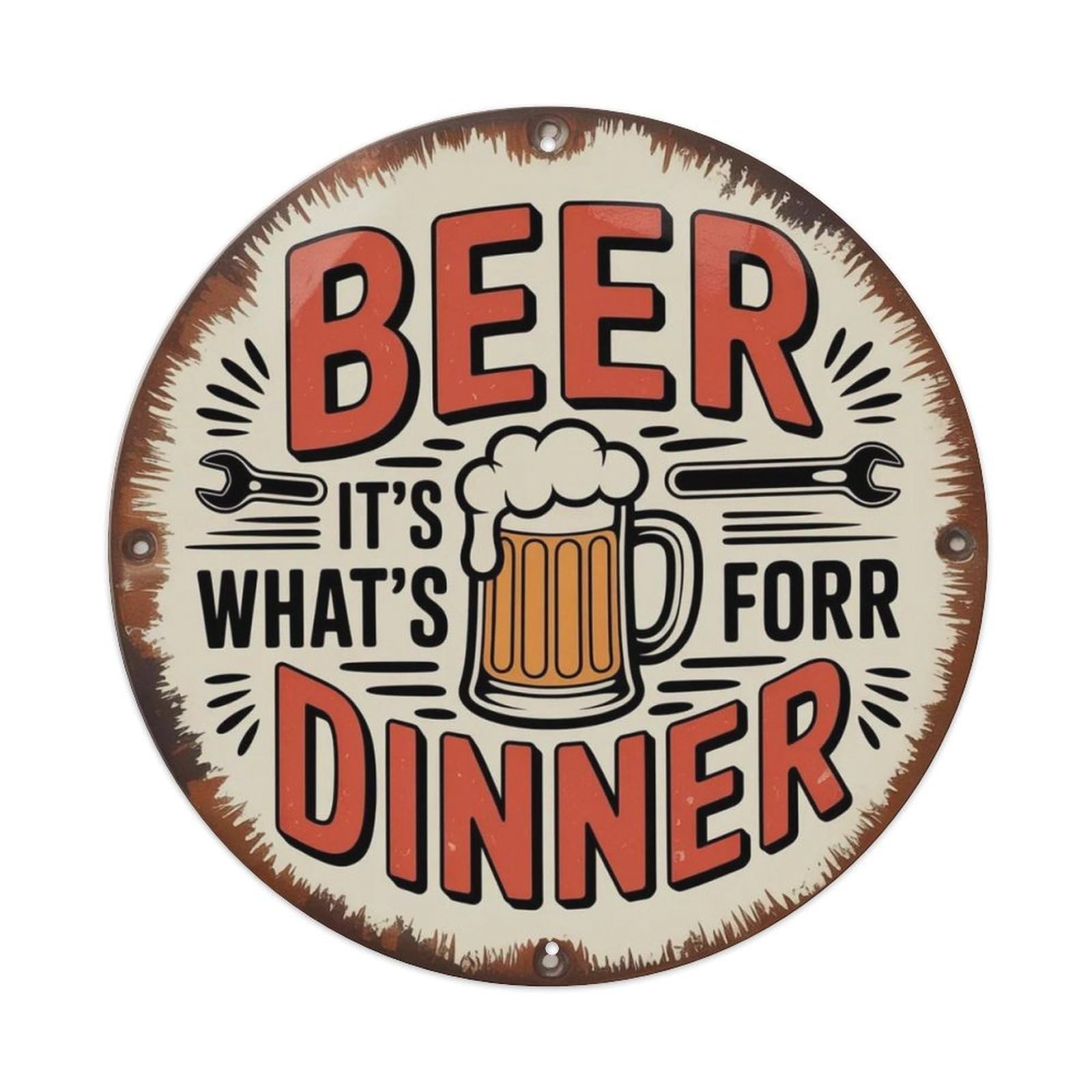 Beer Dinner Industrial Metal Tin Sign Plaque