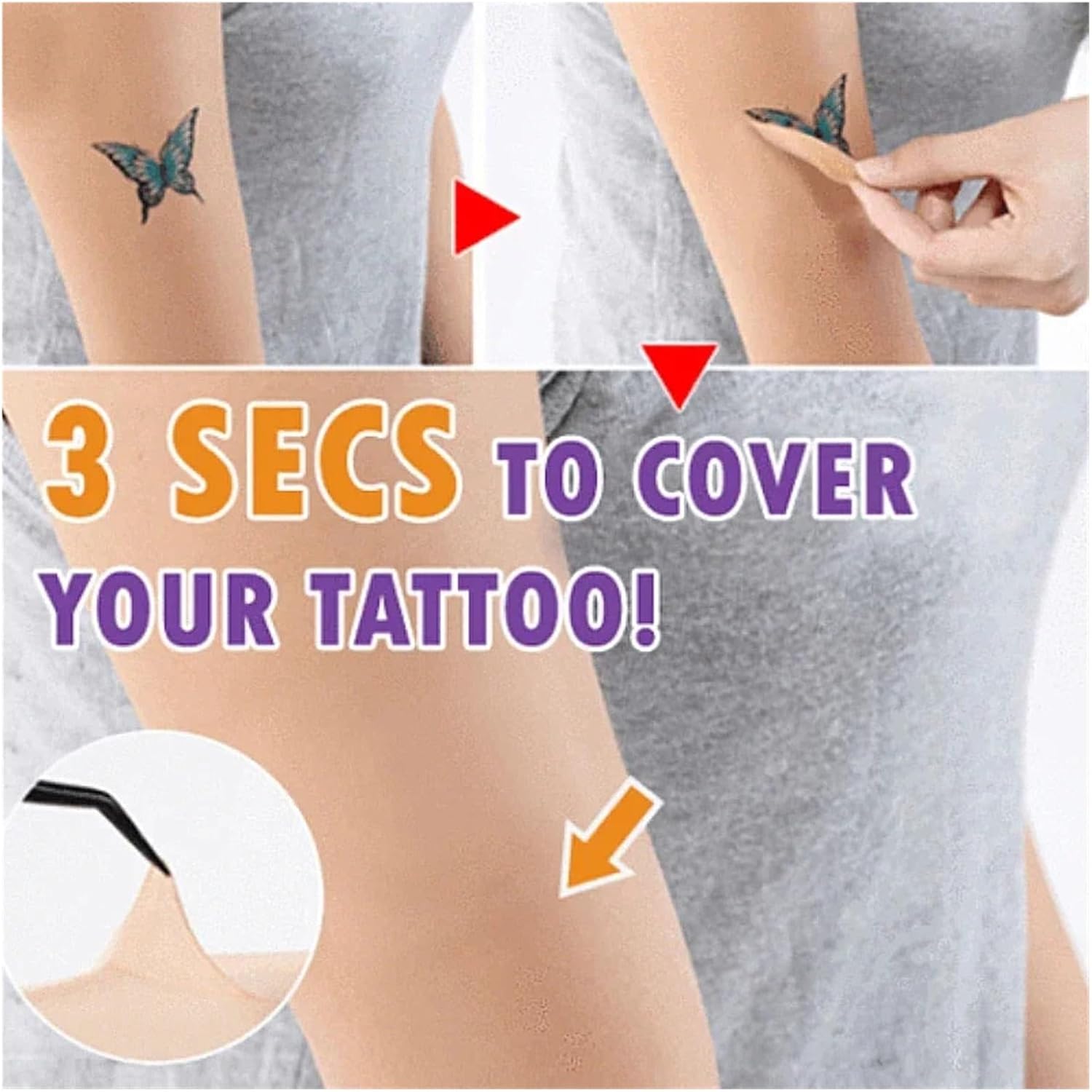 Tattoo Cover Up Patch 12PCS Tattoo Scar Acne Cover Up Sticker Full Cover Concealer Tape(Color2)