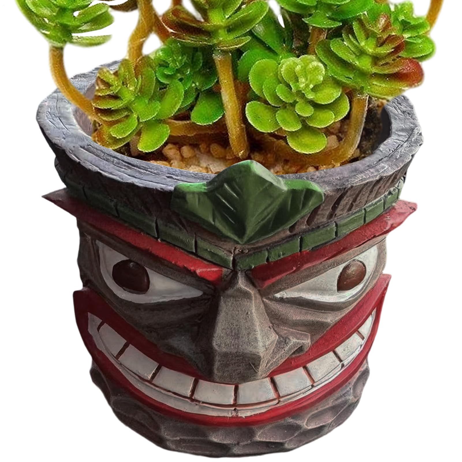 Macetas de caras divertidas hechas de resina artística para terraza