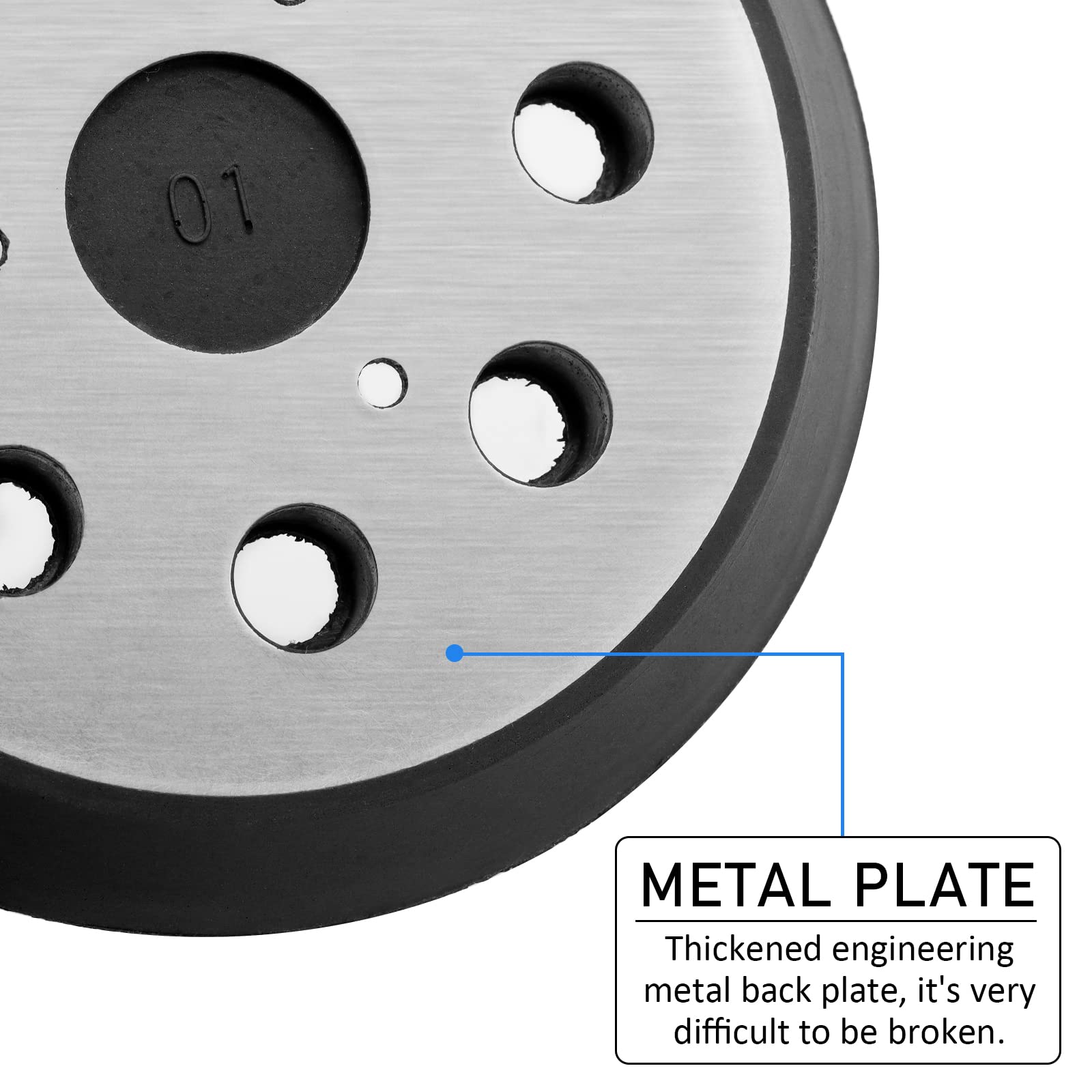 Replacement Sander Pads 2-Pack – 5-Inch 8-Hole Hook & Loop, Metal Backing With Rubber, Compatible With Dewalt DW421, DW422, DW423, D26451 & More (Fits #151281-08/DW4388)