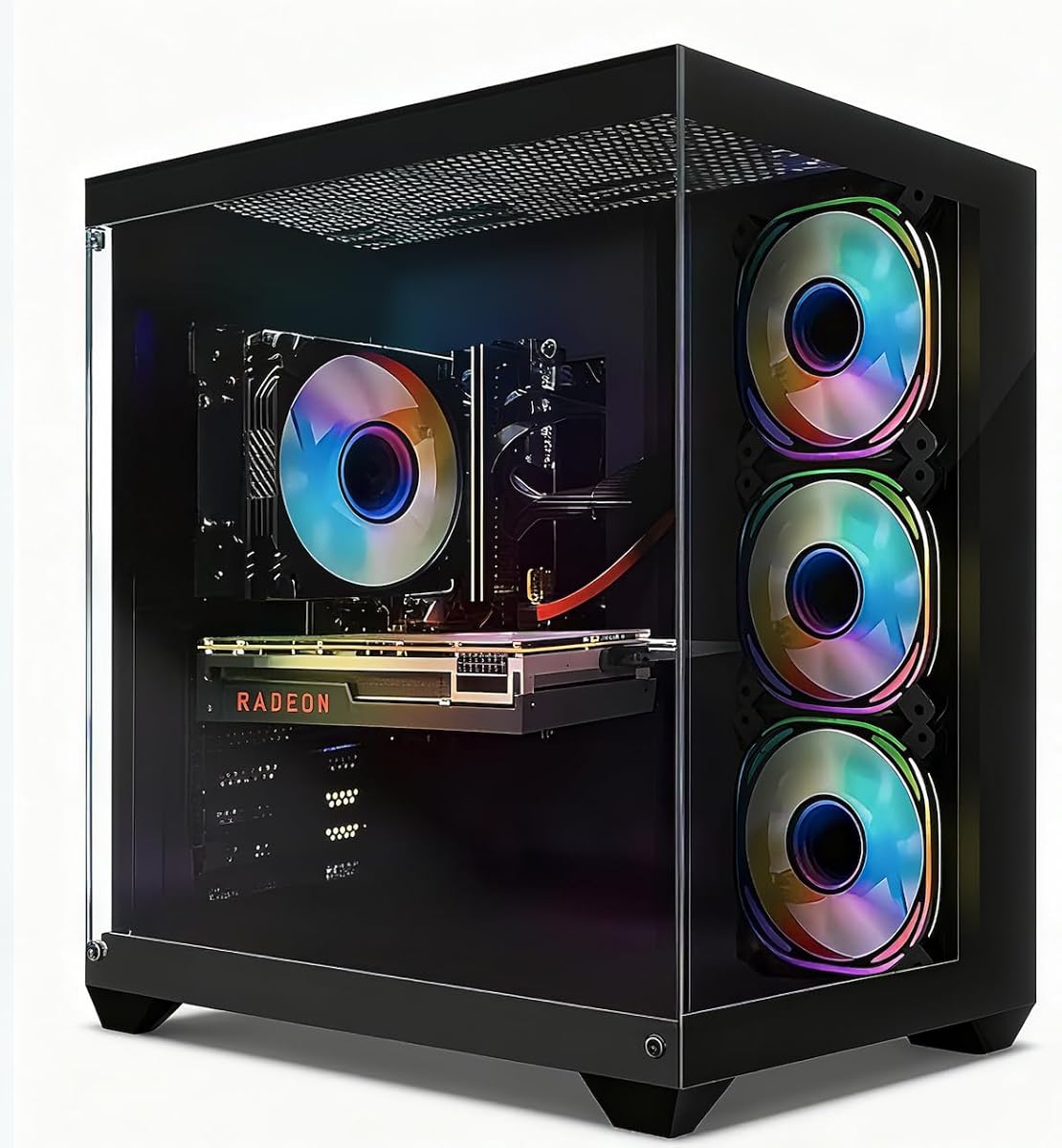 STGsivir PC Gamer Fixe,Ordinateur Gaming,GeForce RTX 2060 Super 8Go GDDR6,Core i7 up to 3.9Ghz,16Go RAM,1To SSD,WiFi 6,BT5.0,Ventilateur RGB x3,Windows11 Pro