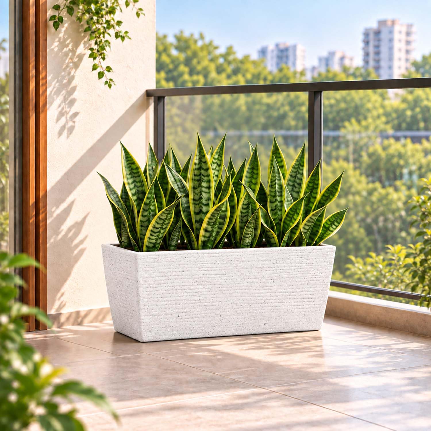 Go Hooked Leios Planter - Marble Rectangular Pot -7