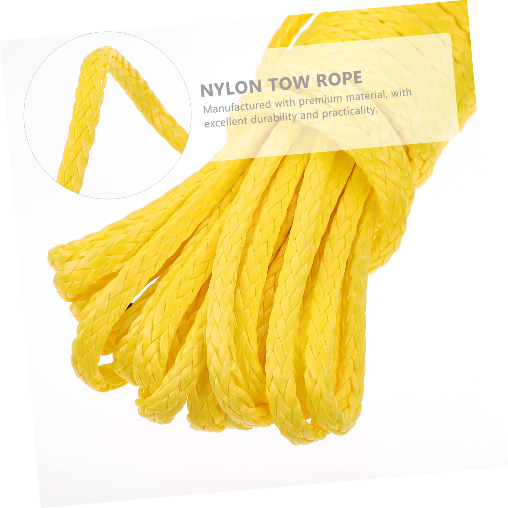 SUPVOX Corda da Traino per Auto in Nylon Giallo Resistente e Robusta Acciaio Inossidabile, per Rimorchio e Veicoli Pesanti,