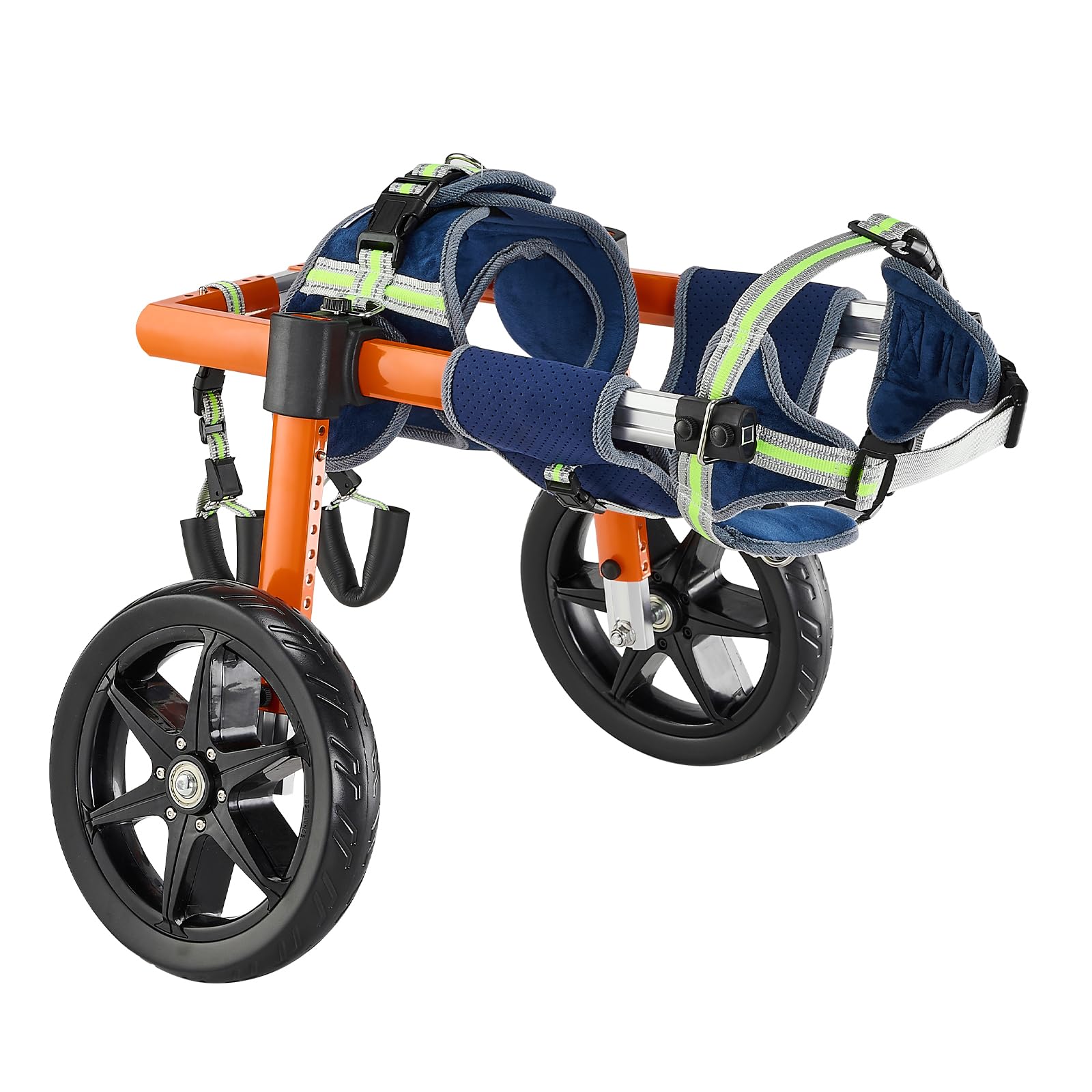 VEVOR Fauteuil Roulant pour Chien Pattes Arrières 2 Roues Chariot pour Chien Léger pour Chiens Blessés et Handicapés 15,88-21,77 kg, Réglable en Hauteur Largeur Longueur, Roues Amortissantes, Taille M