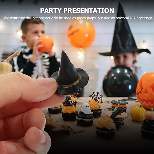 Miniatura 4 de Sombreros de bruja de botella, 24 unidades, sombreros de bruja en miniatura, sombreros de bruja de Halloween, mini sombrero de mago, decoración de