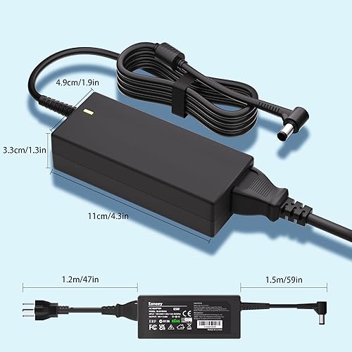 Miniatura 2 de Adaptador de 19 V para monitor LG de 34" 32" 29" 27" 24" 23" 22" 20" 19" UltraWide IPS Curvo LED 4K UHD LCD Widescreen Monitor 65W Cable de