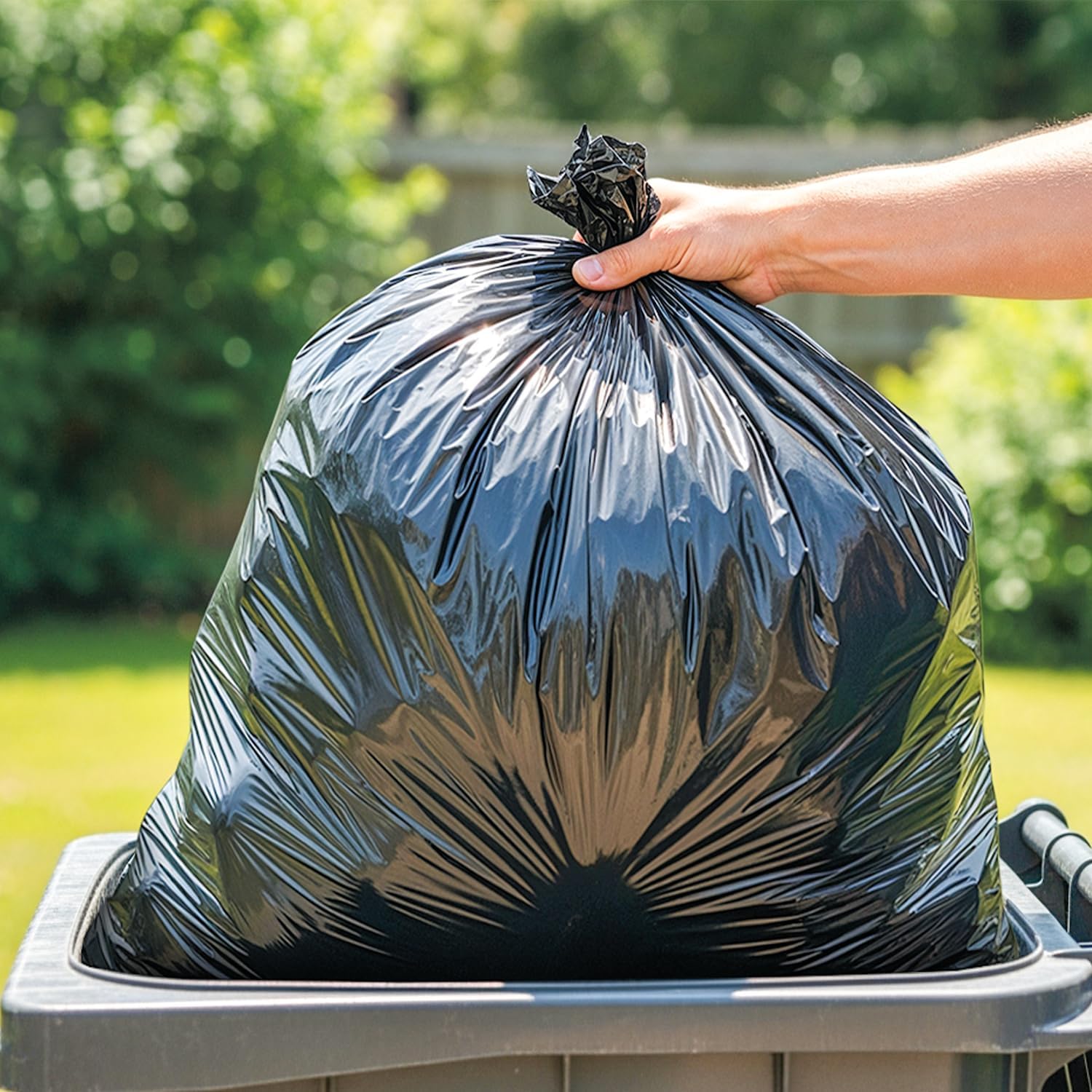 40-45 Gallon Trash Bags Heavy Duty 3 Mil Black Trash Bags Fit Rubbermaid Brute Rollout Round and Square 32-44 gal Trash Cans 40" x 46" Outdoor Garbage Bags, Black Pack of 100