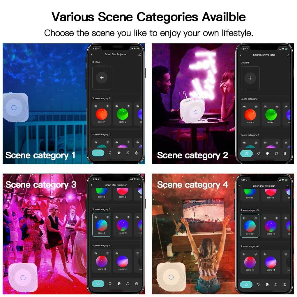 Tuya Smart Projector APP Control Starry Sky Night Light Vacaciones