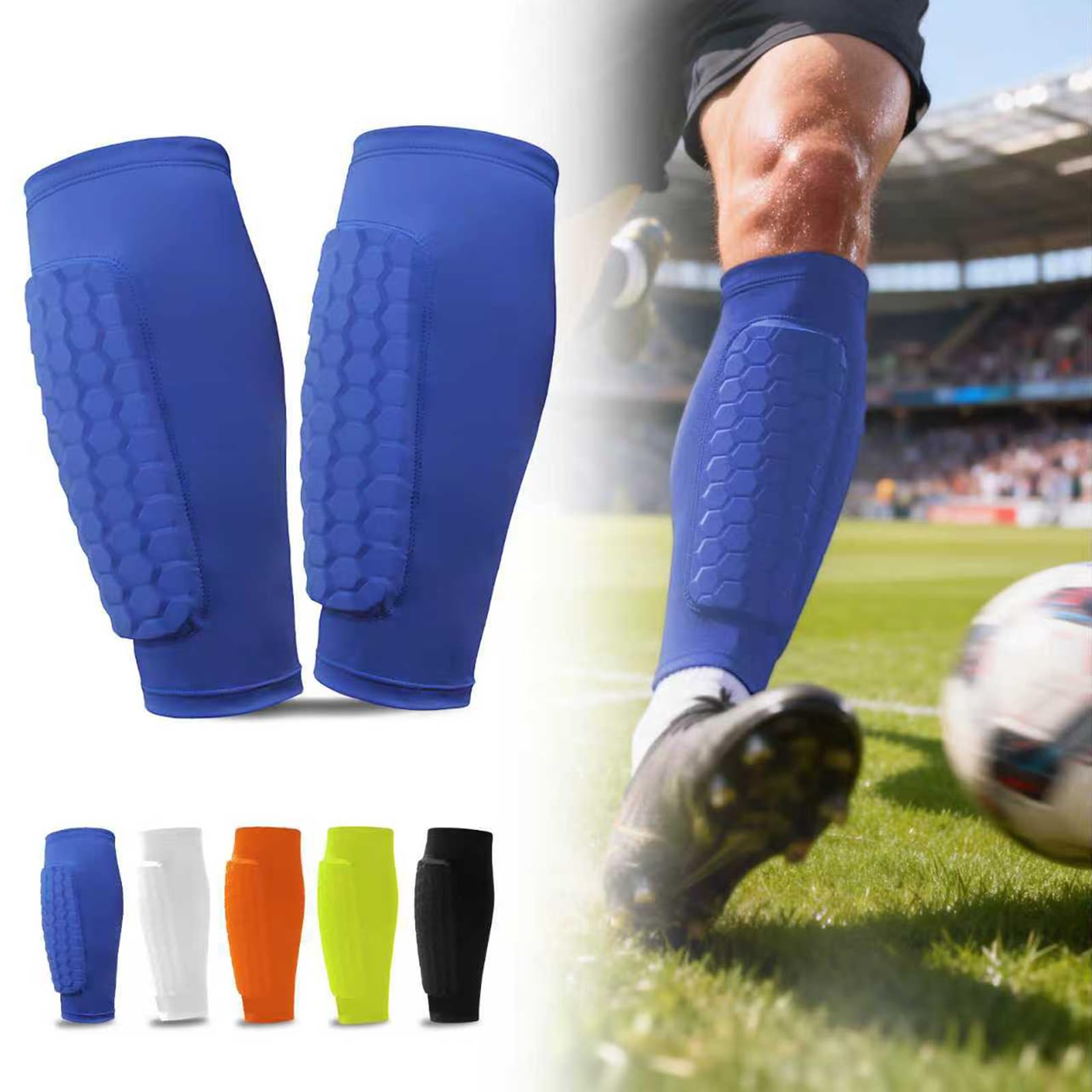 Football Shin Pads Boys Girls, Shin Guards Defenders Kids, Shin Pads Sleeves - Superior Impact Absorption, Breathable Lightweight Protective Equipment for Soccer, Skiing & Sports