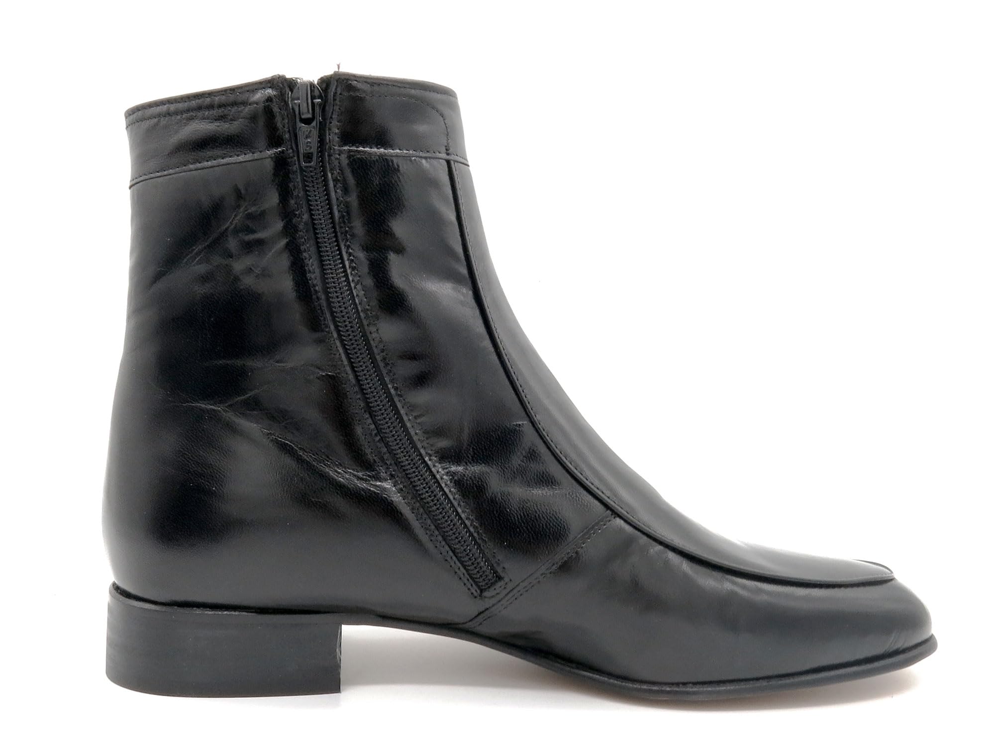 Botas de hombre Zapatos de negocios con suela de cuero Botines con cremallera
