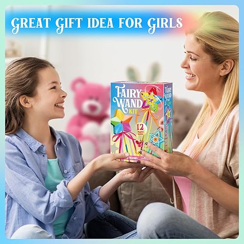 Miniatura 6 de Gamerside - Juego de 12 varitas de madera para princesa, kit de varitas de hadas que incluye varitas de hadas, calcomanías de gemas, pintura y