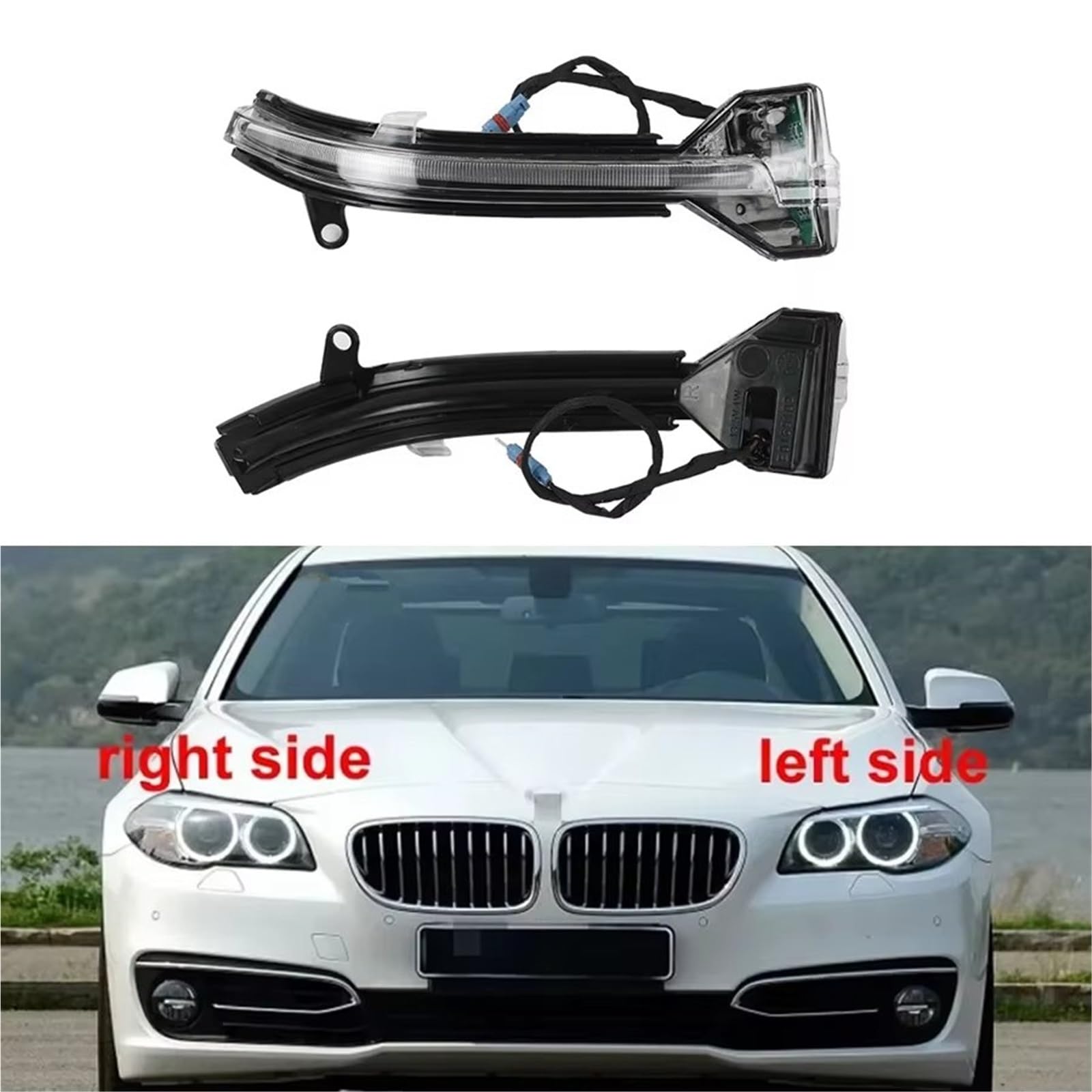 Indicador Espejo Para Serie 5 F18 GT 2012-2017 7 Serie 730 2011-2016 730 11-16 Luz Intermitente Para Espejo Retrovisor Lámpara Indicadora Retrovisor luces indicadoras de giro(1pc right)