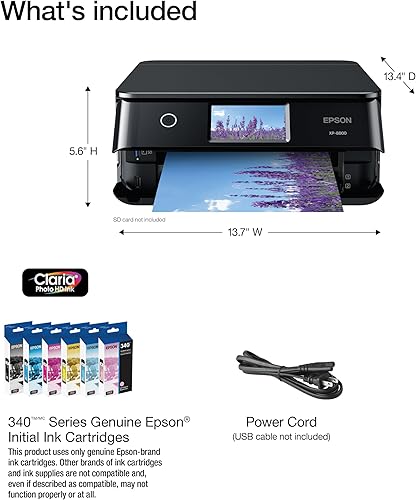 Miniatura 5 de Epson Expression Photo XP-8800 Wireless Printer with 6-Color Claria Ink System, Borderless Printing up to 8.5" x 11", Fast 4" x 6" Photo Printing,