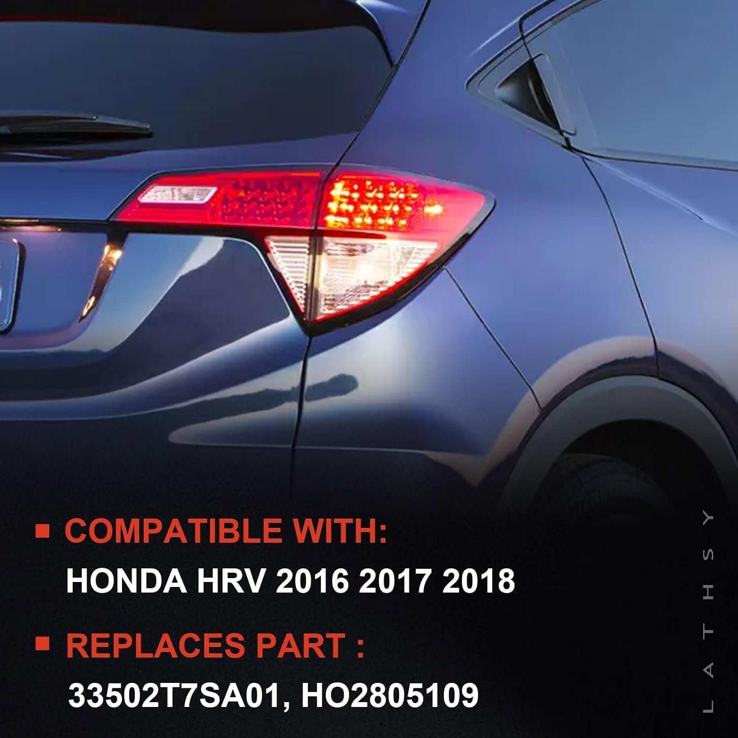 Tail Light Outer Compatible With 2016-2022 Honda HR-V HRV Sedan Right Passenger Side Taillight Replace 33502-T7S-A01