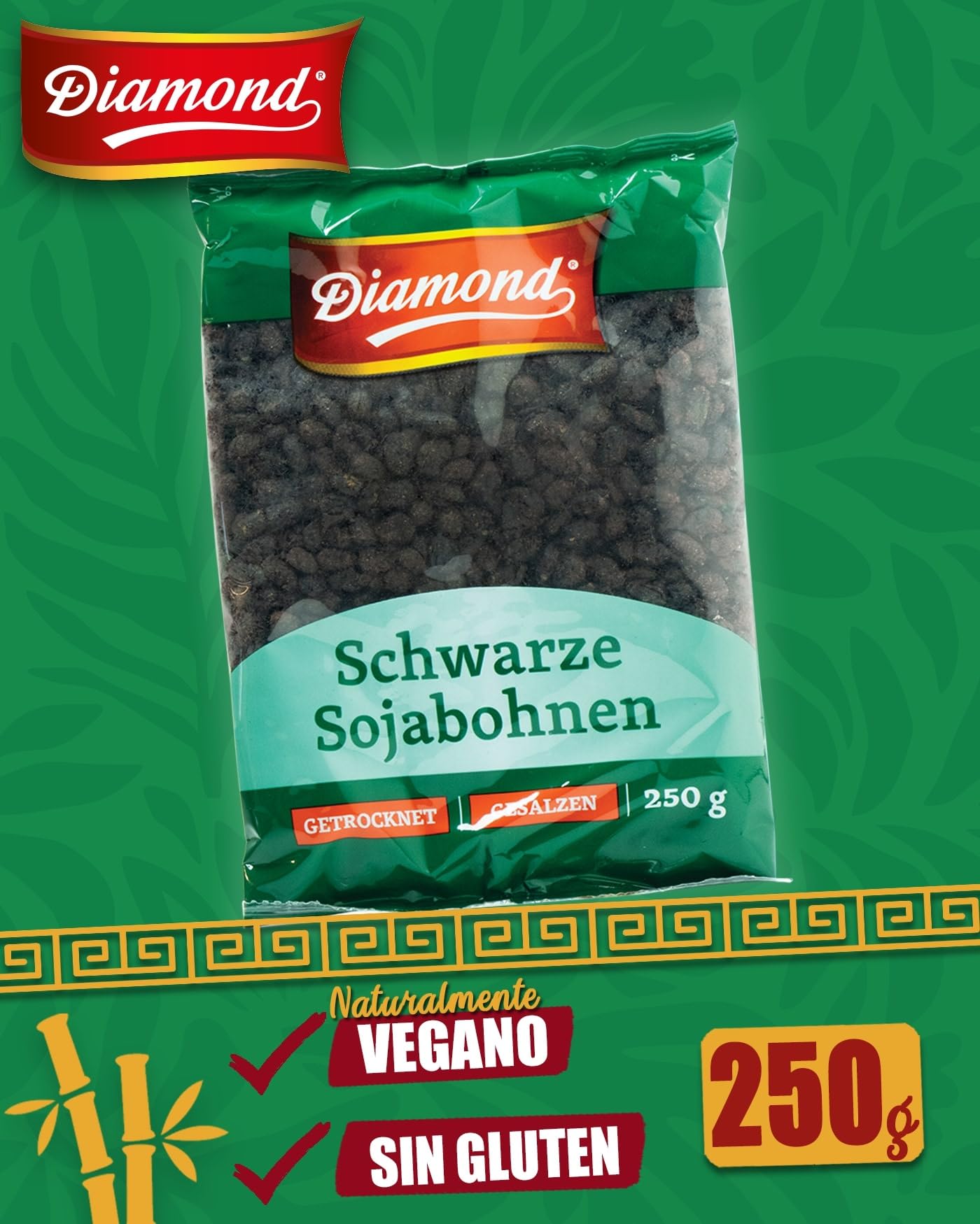 DIAMOND Judías negras, fermentadas, saladas, legumbres de uso versátil - 1 x 250 g