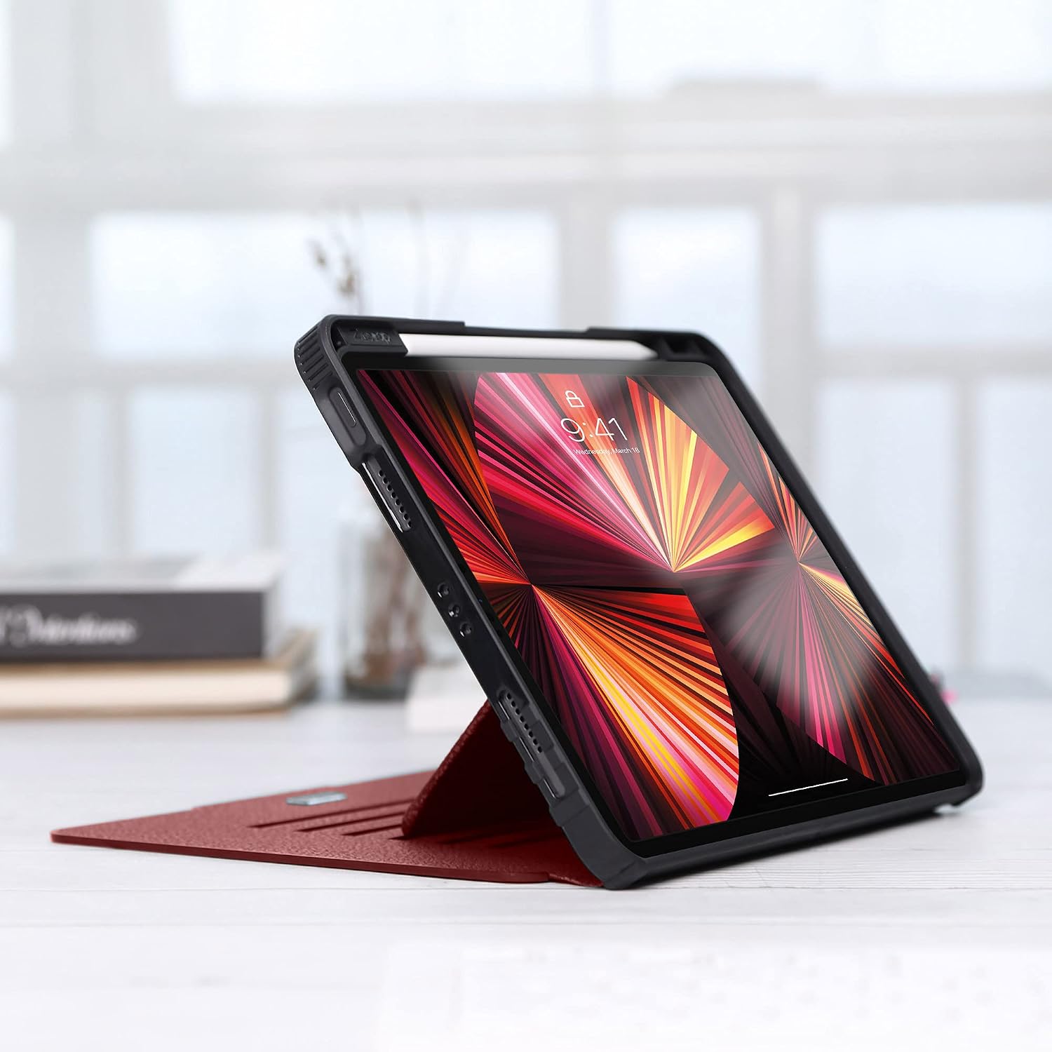 ZtotopCases for iPad Pro 11 Inch Case 3rd/2nd Generation 2021/2020, 6 Viewing Angles Magnetic Stand + Pencil Holder + Auto Wake/Sleep, Full-Body Protective Cover for iPad Pro 11 inch, Red