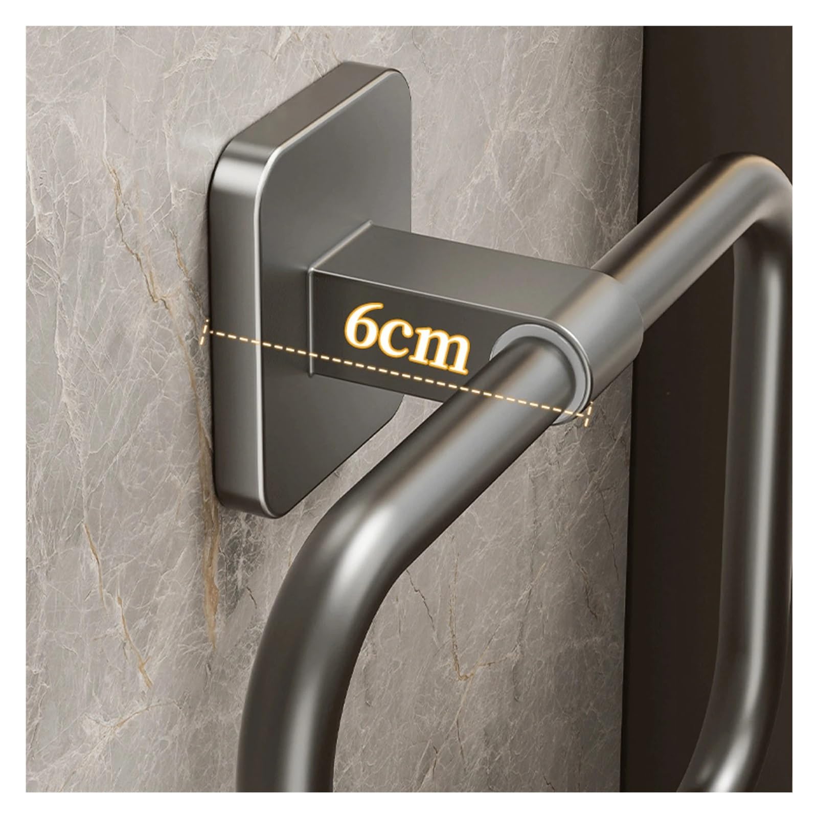 Toalleros De BañO Toallero sin perforar, toallero de baño, paño de Cocina, Inodoro, montado en la Pared(Square Grey)