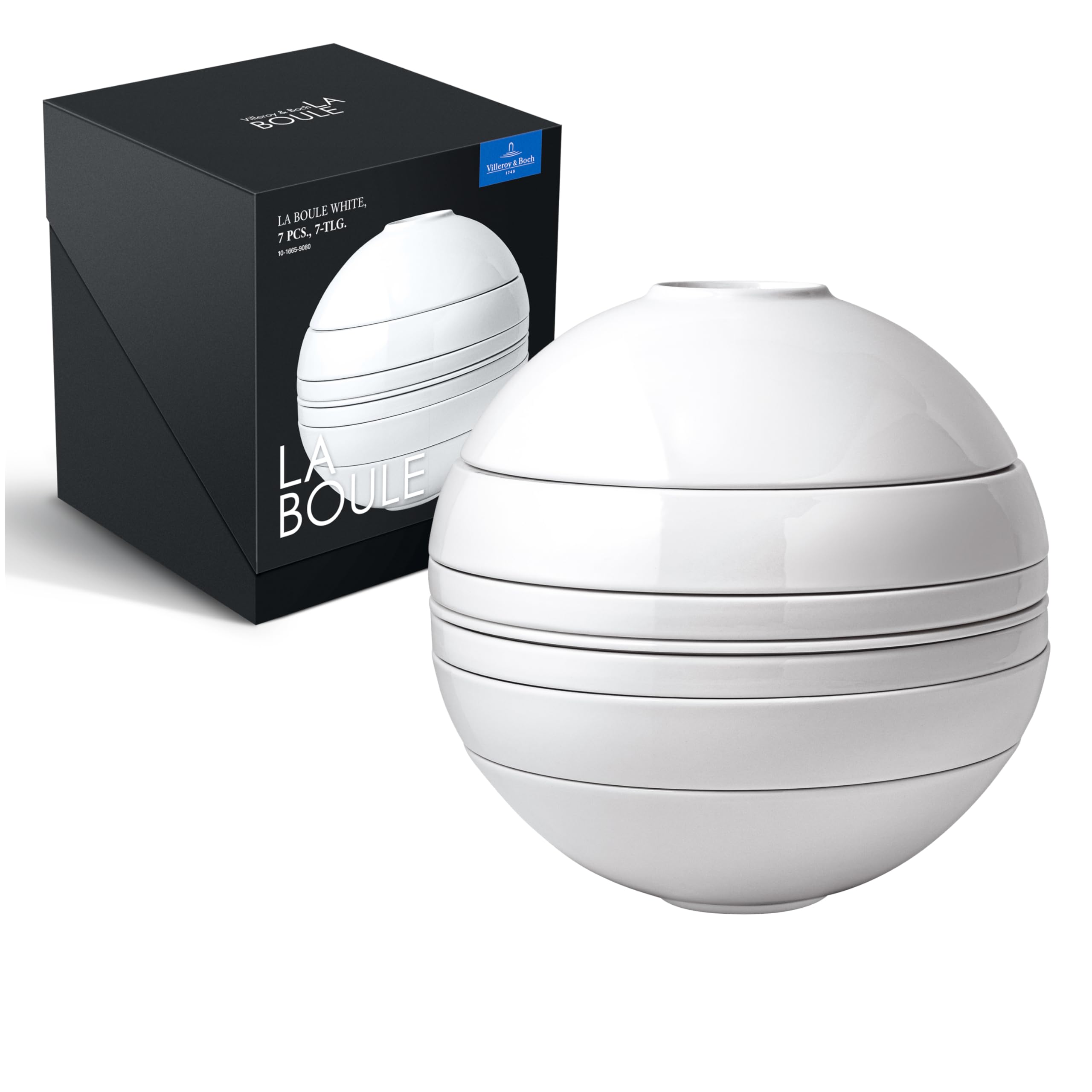 Villeroy & Boch – La Boule White, 7-piece dinnerware set for two, Premium Porcelain