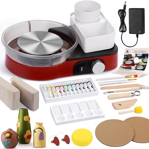 Pottery Wheel for Adults - Complete Pottery Tools Kit for Beginners, 6" Turntabl