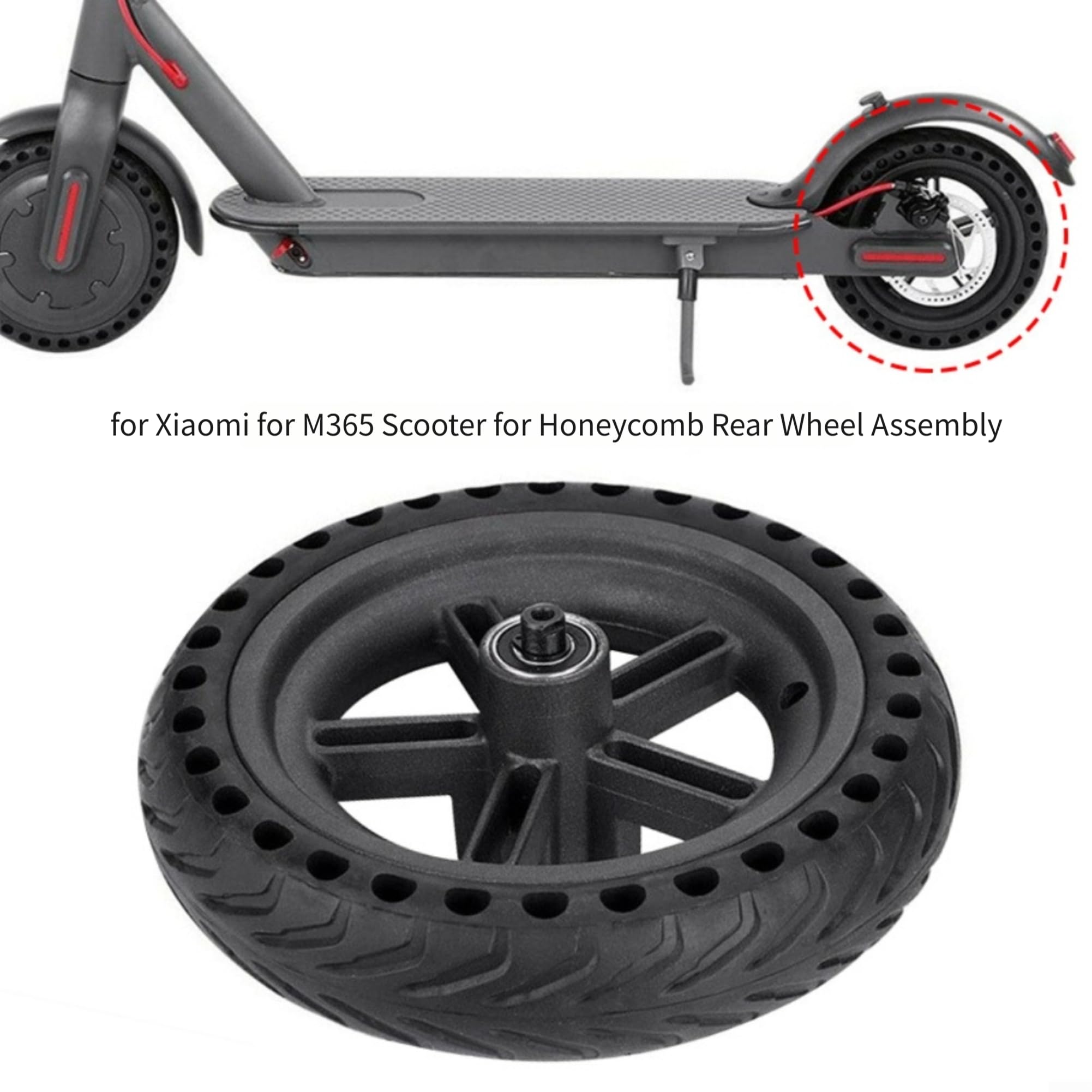 per ruota Monopattino 8.5 Pollici per m365 per per nido d'Ape(120mm brake) | Design per per nido d'ape, assorbimento urti, guida confortevole, camera d'aria, installazione facile
