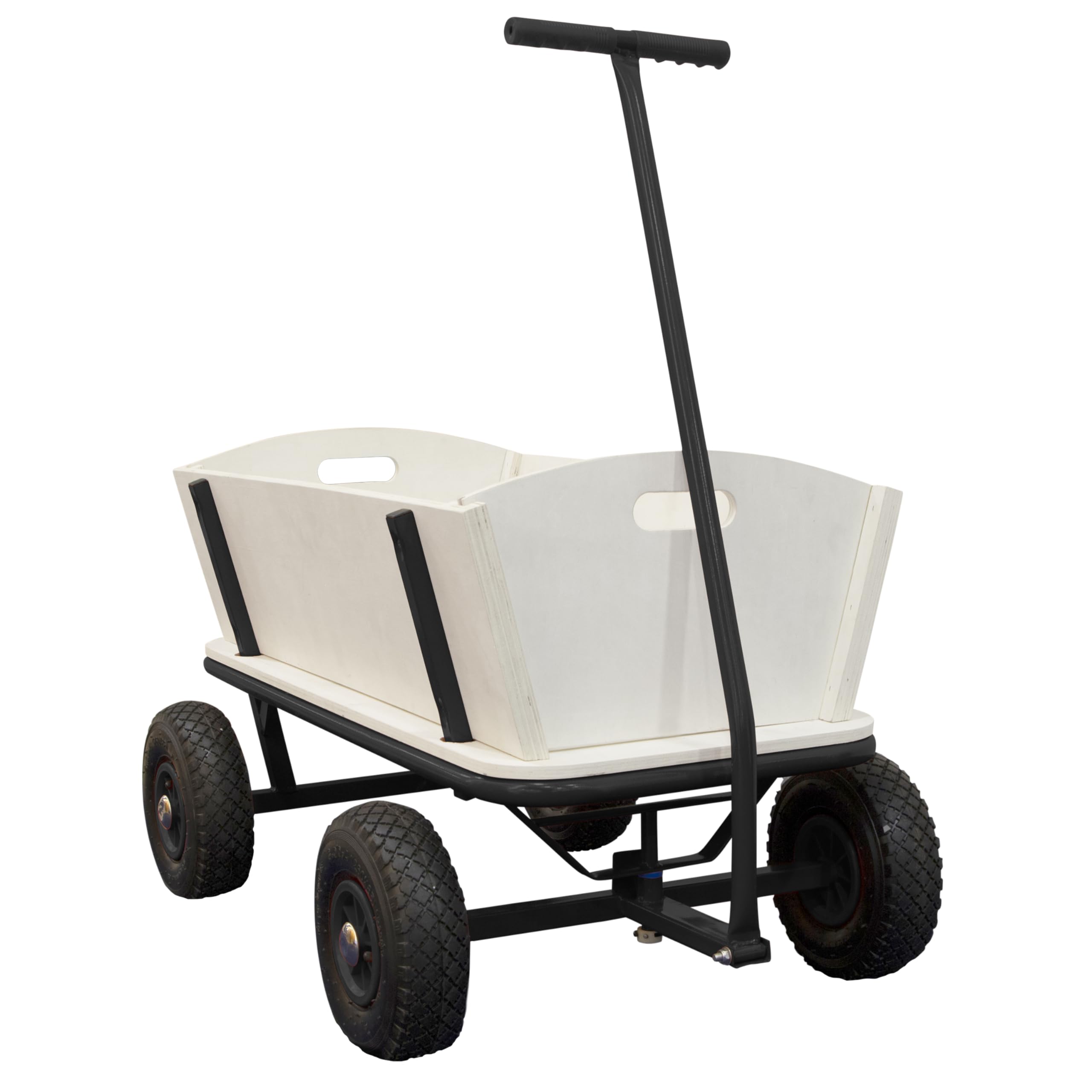 Sunny Billy Beach Wagon Carro Jardin en Negro, Carrito Playa | Carrito Jardin, Madera, para ninos con Ruedas neumaticas | Carro Playa, Carro Playa Ruedas Grandes, 94,5 x 61 x 97 cm, MAX 100 kg.