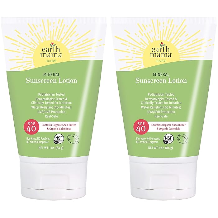 Buy Earth Mama Baby Mineral Sunscreen Lotion SPF 40 Reef Safe, Non