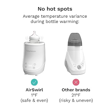 Baby Brezza AirSwirl Waterless Baby Bottle Warmer - Hospital-Grade Safe Warming for Breastmilk + Formula - No Hot Spots, No Water - Works with Nearly All Bottles
